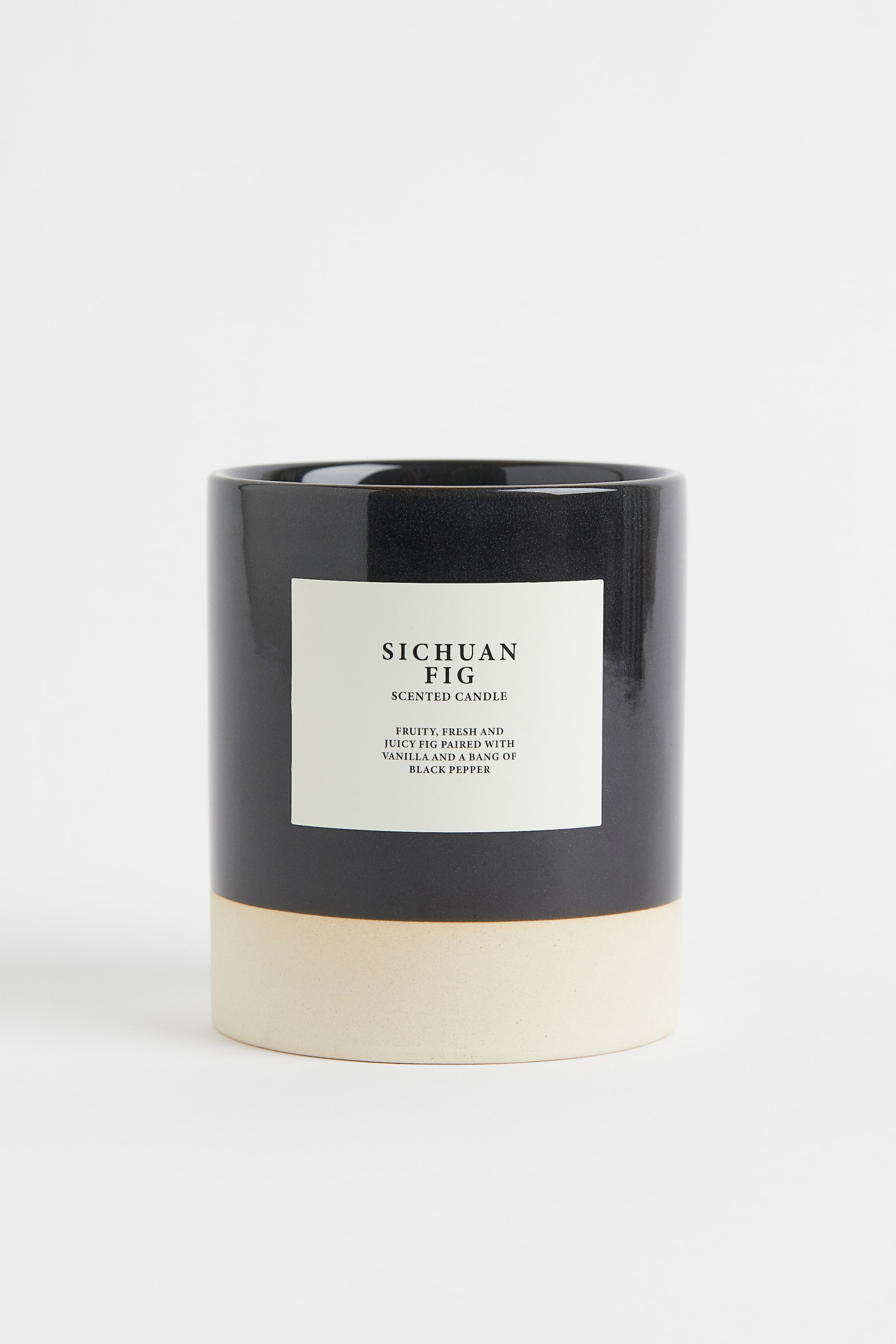 Büyük resmi görüntüle: Seramik Kapta Kokulu Büyük Mum - Siyah/Sichuan Fig - Home All | H&M TR 1