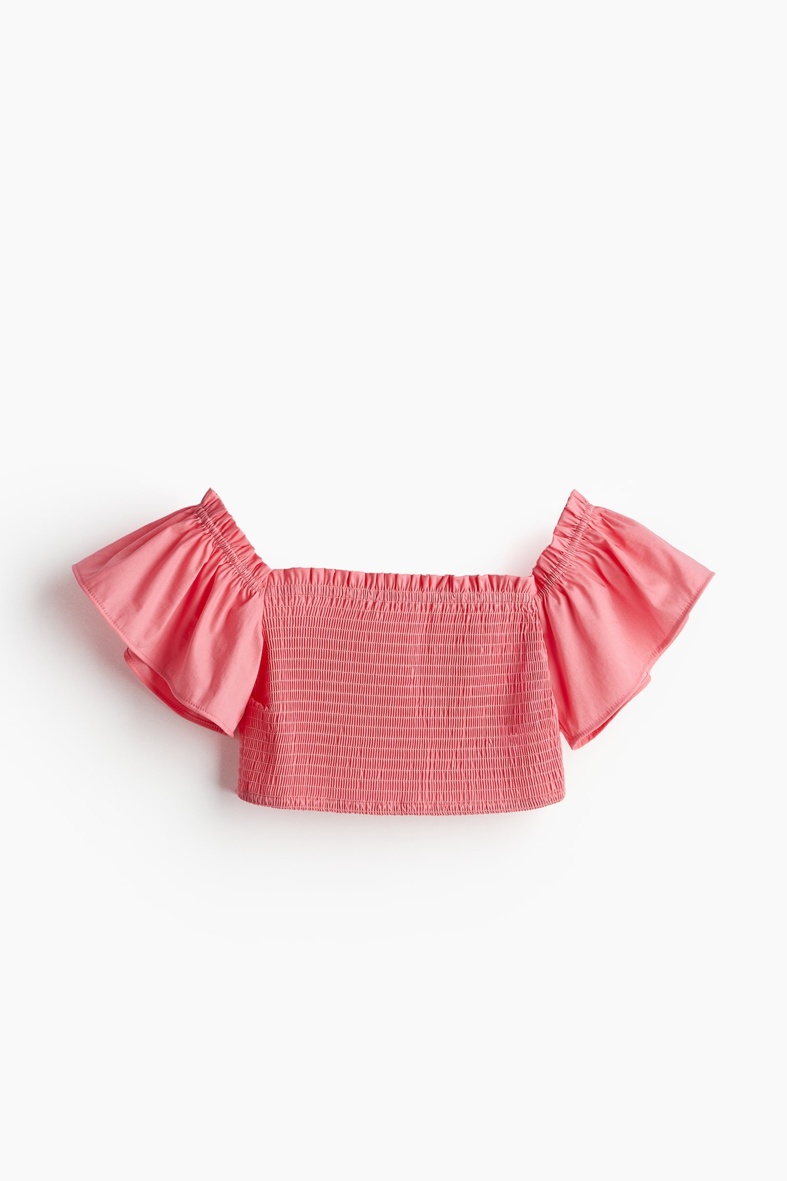 Smocked cropped top - Pink - 1