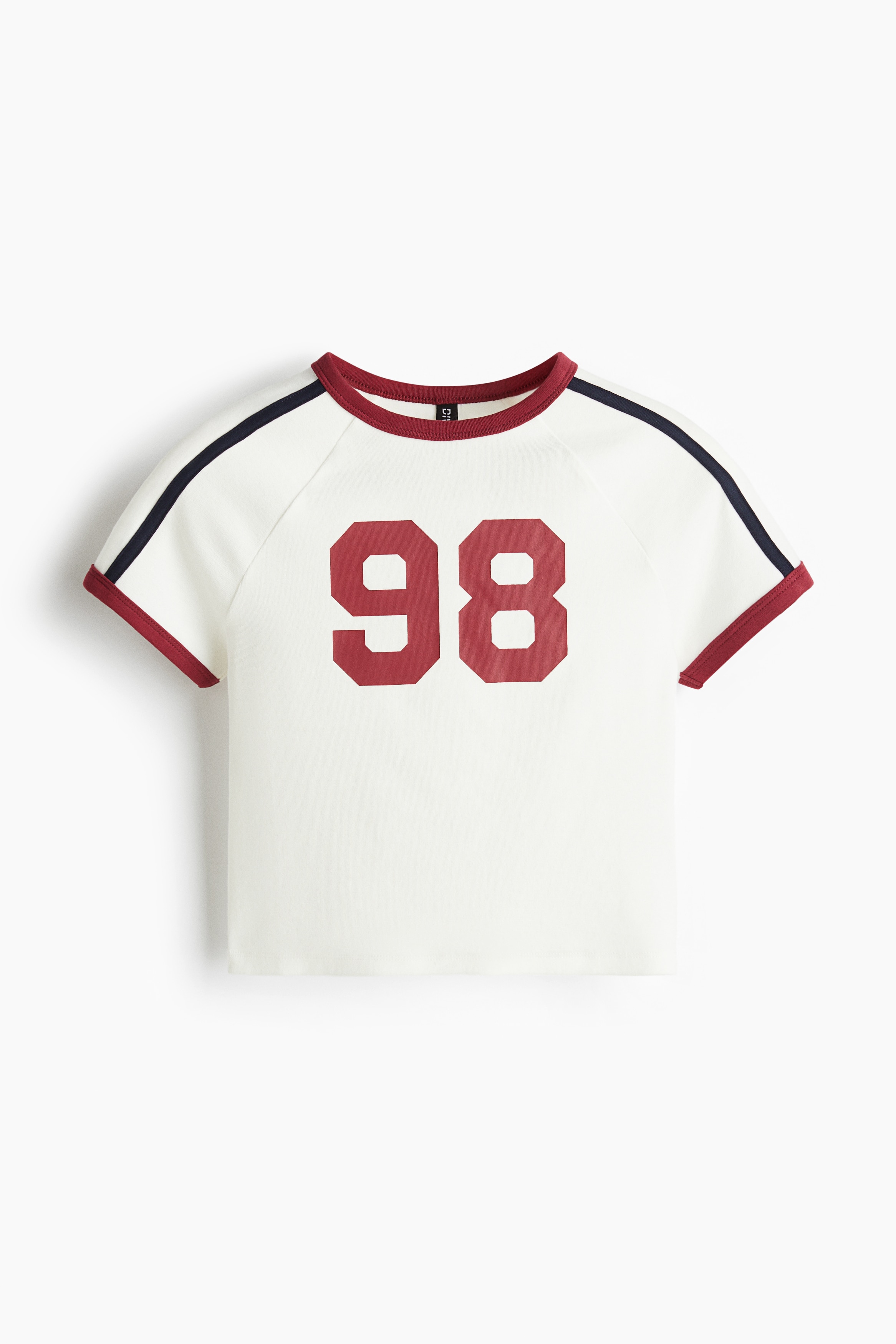 Cropped T-shirt - White/98/Dark green/Paris/Dark red/Paris