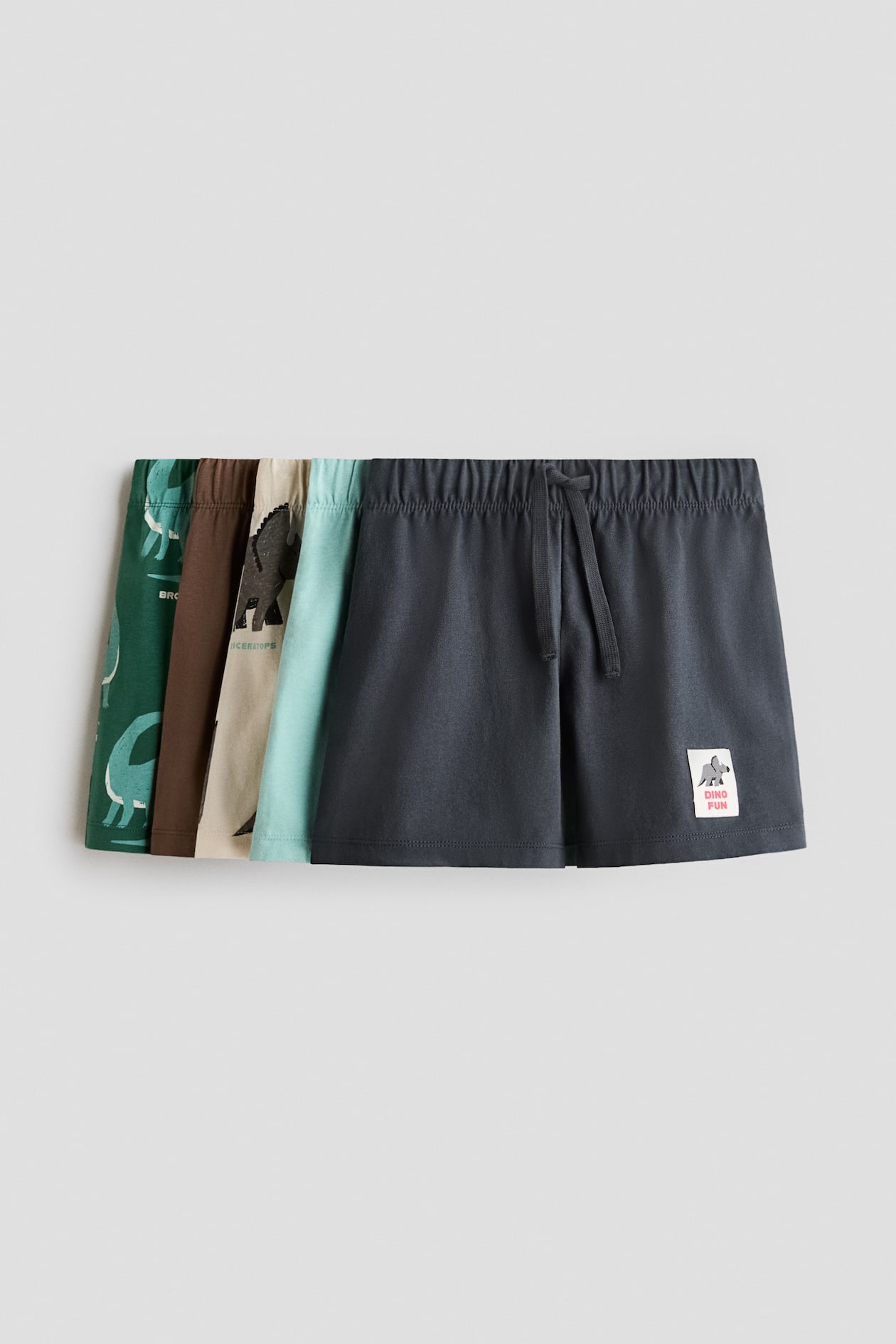 プルオンショートパンツ 5枚セット - ダークグレー／恐竜 - Kids | H&M JP