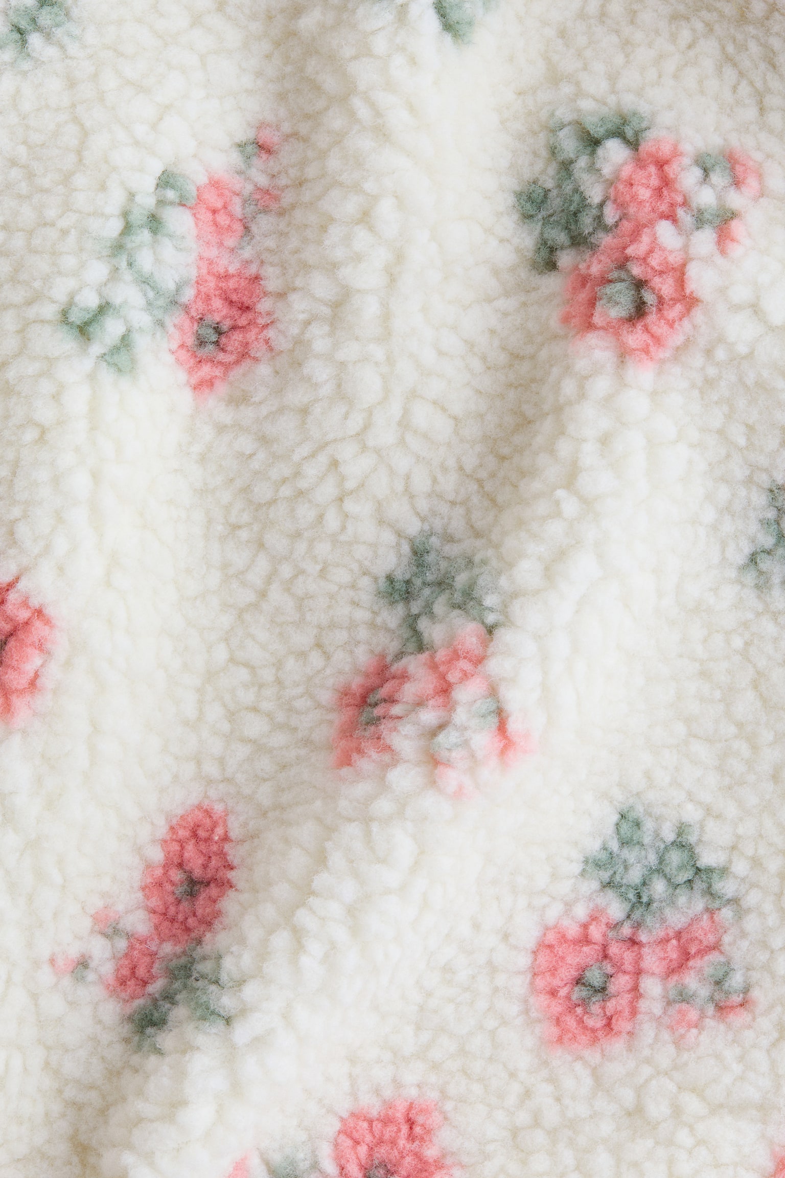 Teddy jacket - White/Floral/Light beige/Hearts/Light pink/Hearts - 2