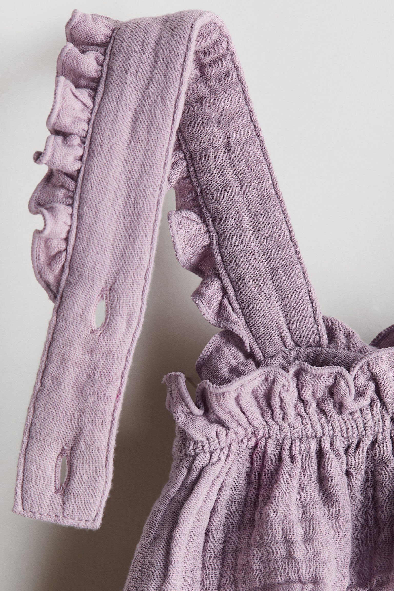 Детский комбинезон H&M Cotton Muslin Romper Suit, цвет: Светлый фиолетовый — фото 5