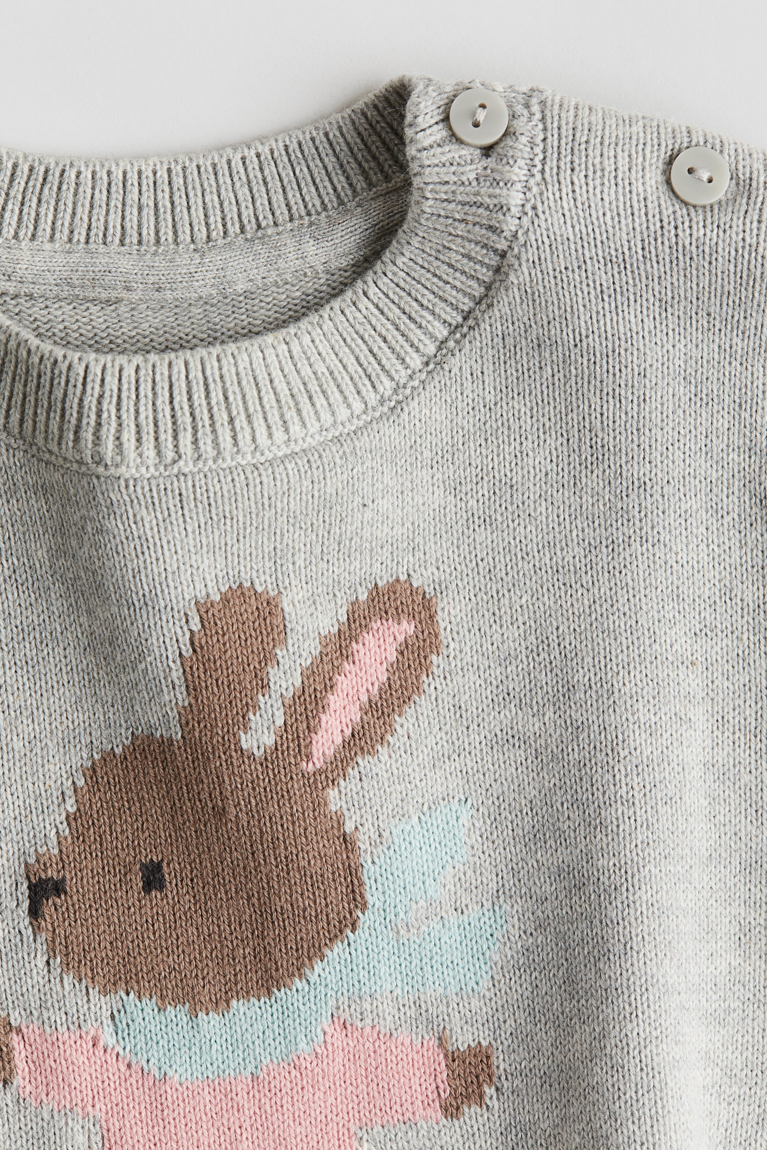 Jacquard-knit jumper - Light grey/Bunny/Red/Bow/Beige/Little Darling - 3