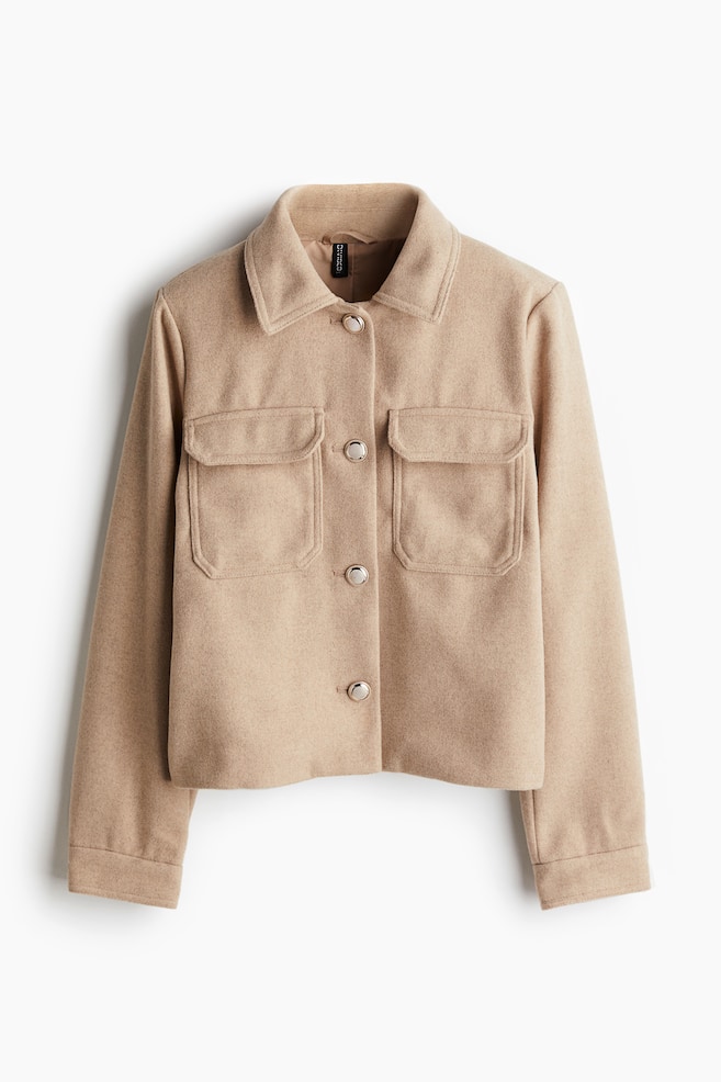 Chaqueta con acabado cepillado - Beige claro - 1