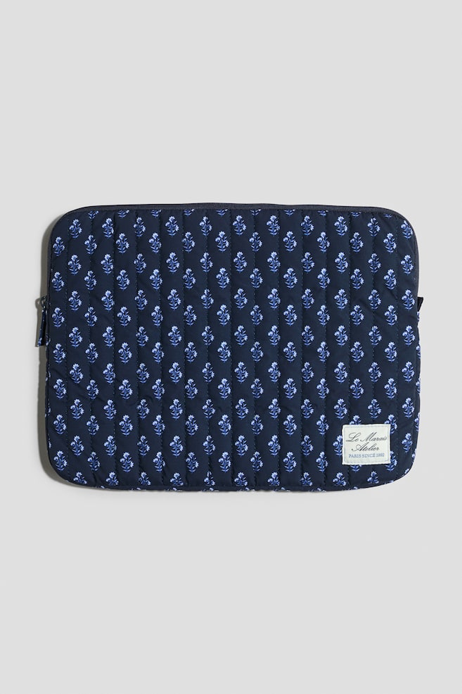 Laptop-Etui mit Print - Marineblau/Geblümt/Braun/Leopardenprint - 1