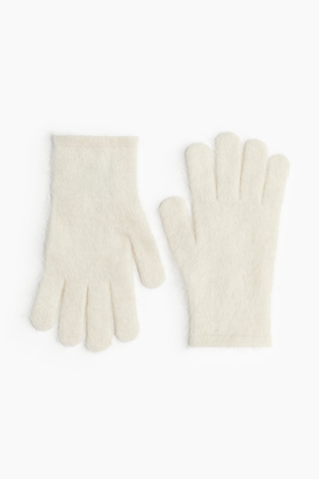 Guantes en mezcla de mohair - Crema/Beige oscuro/Beige grisáceo/Marrón oscuro - 1