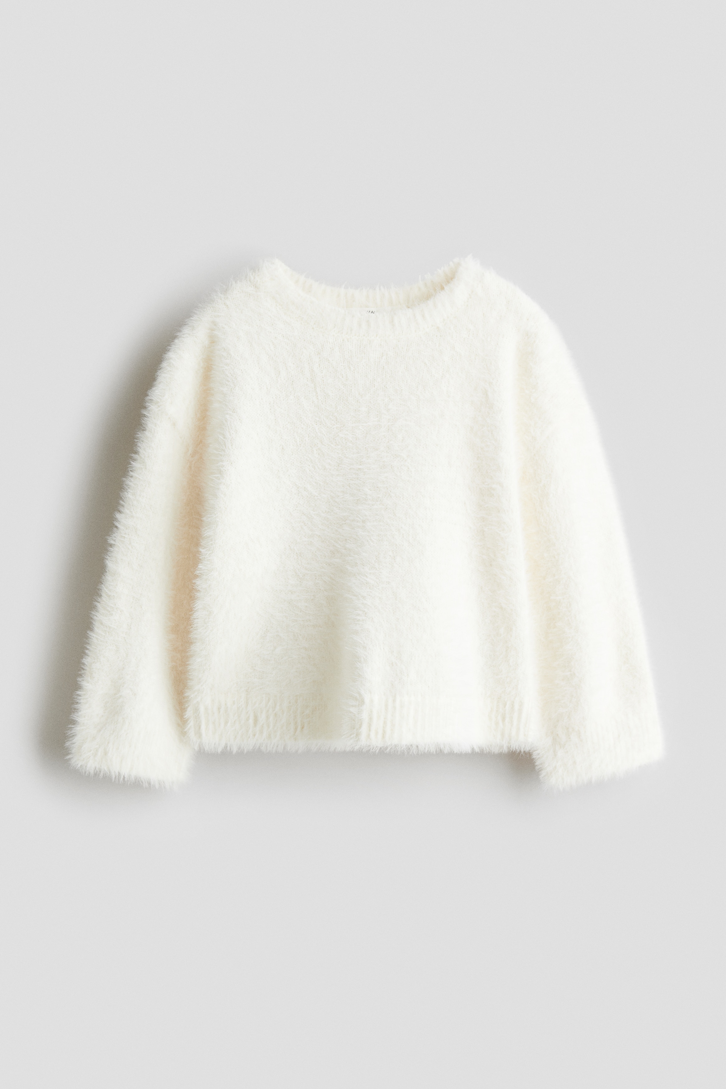 Pulover flaușat tricotat fin - Crem/Roz/Albastru-deschis