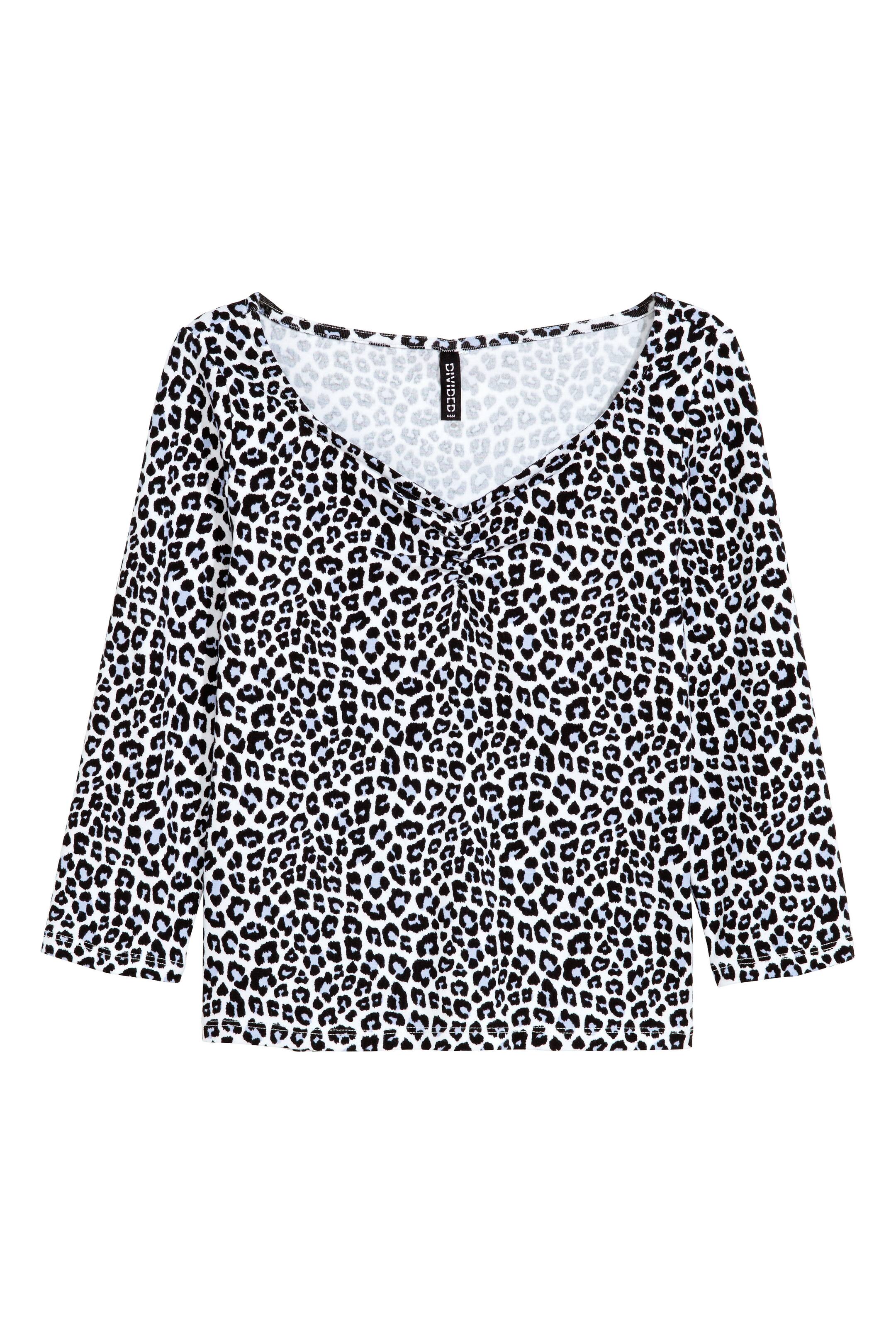 View larger image: Jersey top - White/Leopard print - Ladies | H&M GB 1