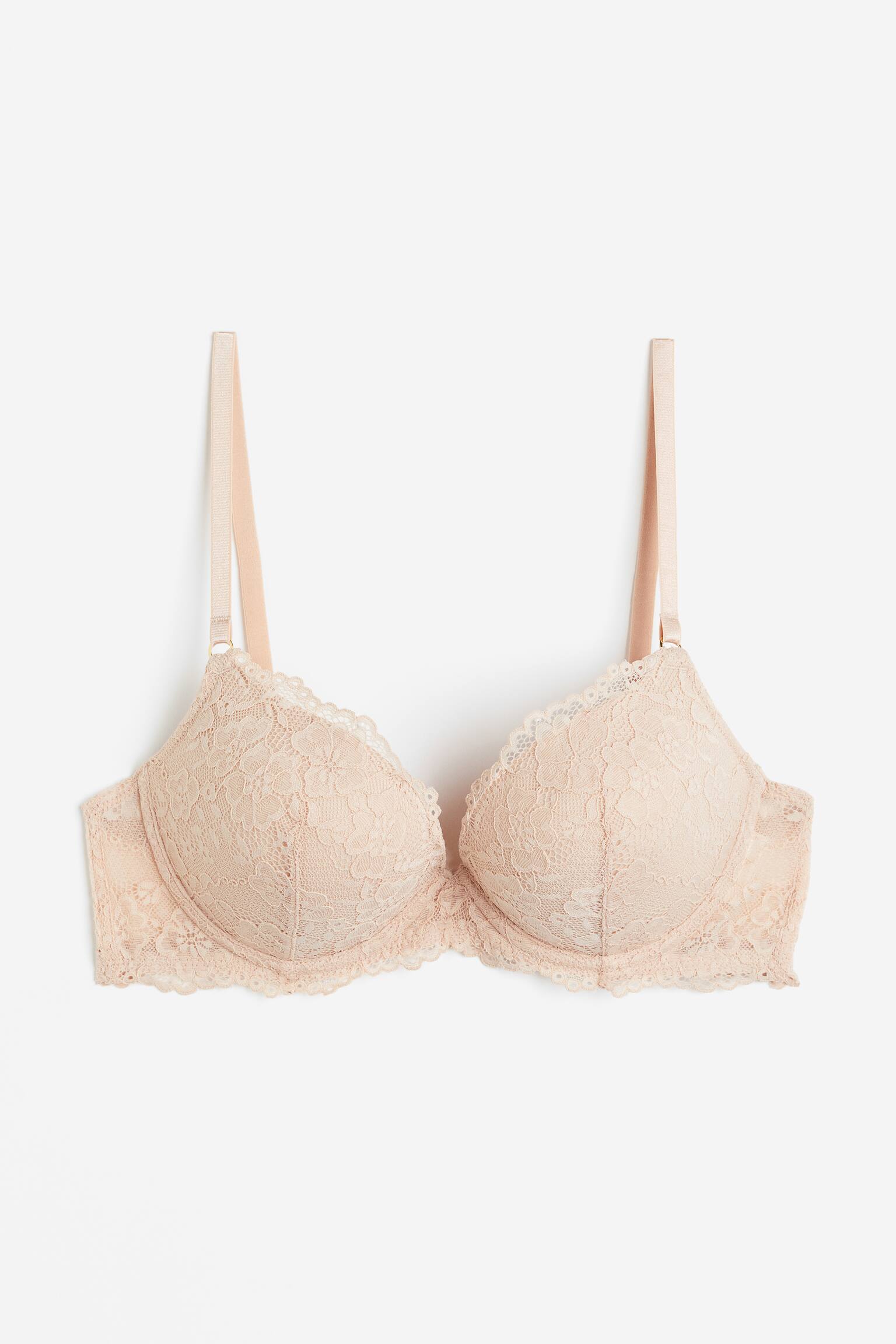 Lace Super Push Up Bra - Light beige/White - 1