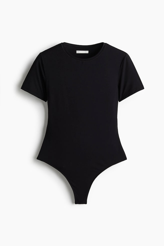 Body de manga corta en microfibra - Negro/Marrón oscuro/Rosa empolvado oscuro/Topo claro/Gris oscuro - 1
