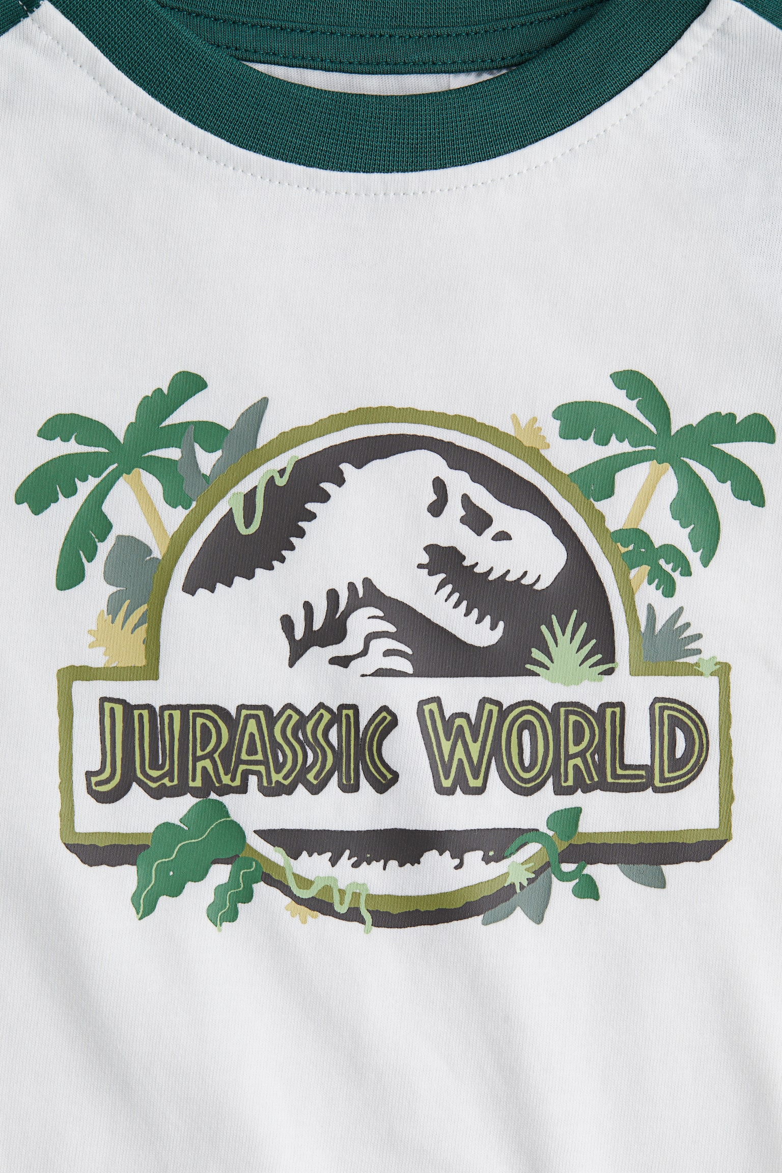 프린트 롱 슬리브 티셔츠 - 그린/쥬라기 월드/블랙/쥬라기 월드/베이지/쥬라기 월드 - 4