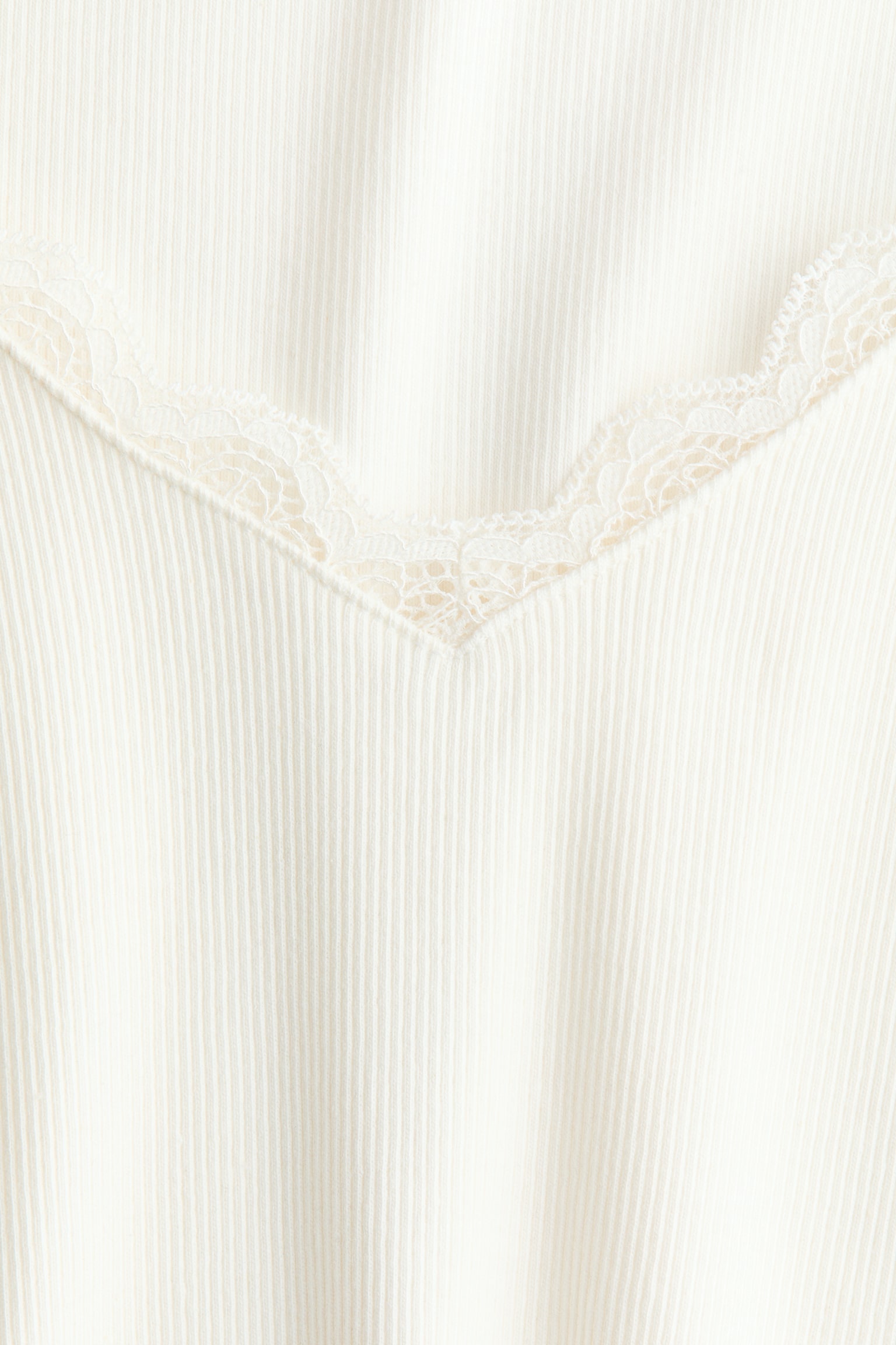 Rib-knit top - White/Pink - 6