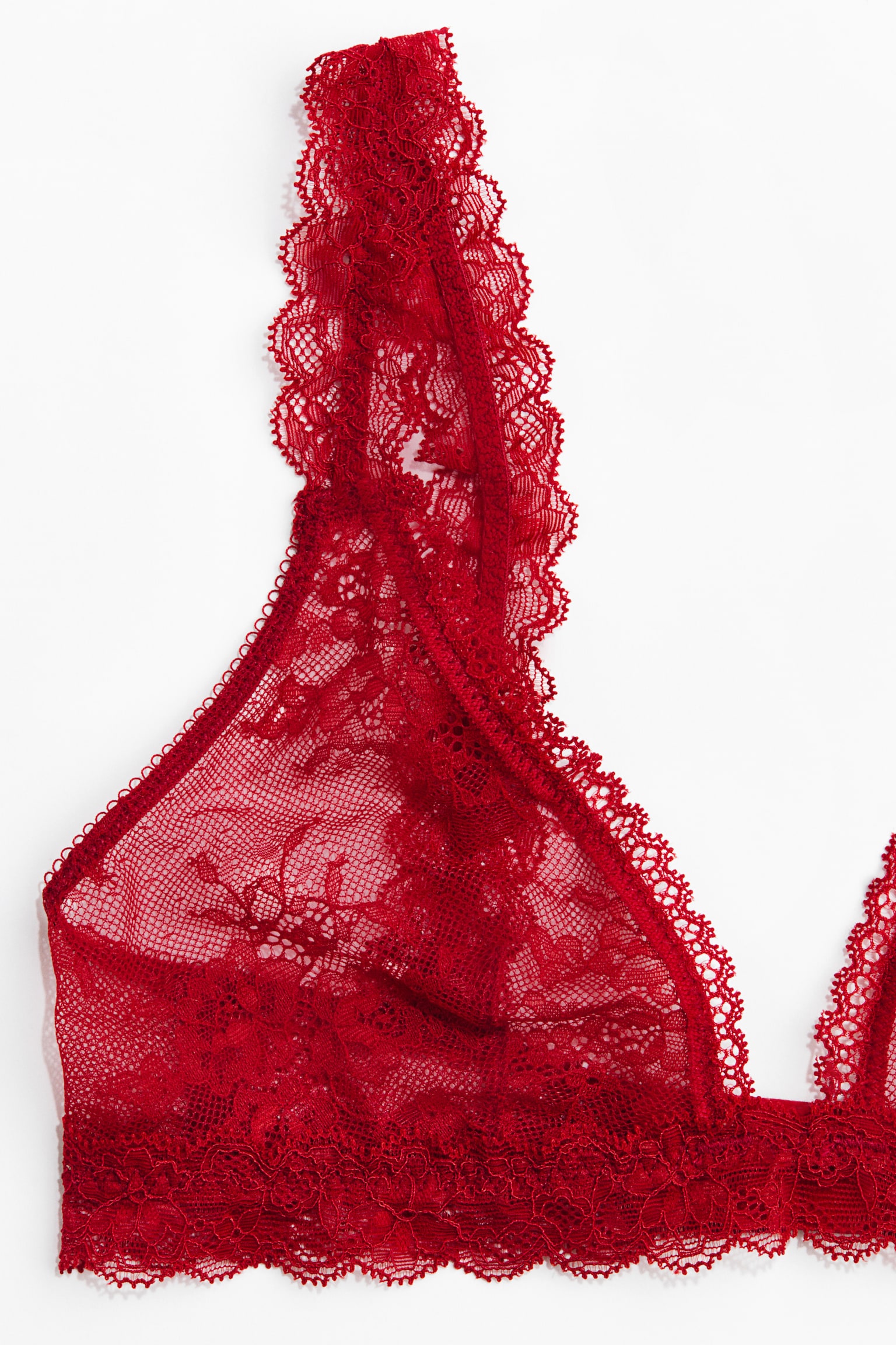 Reggiseno morbido in pizzo - Rosso scuro/Nero - 4