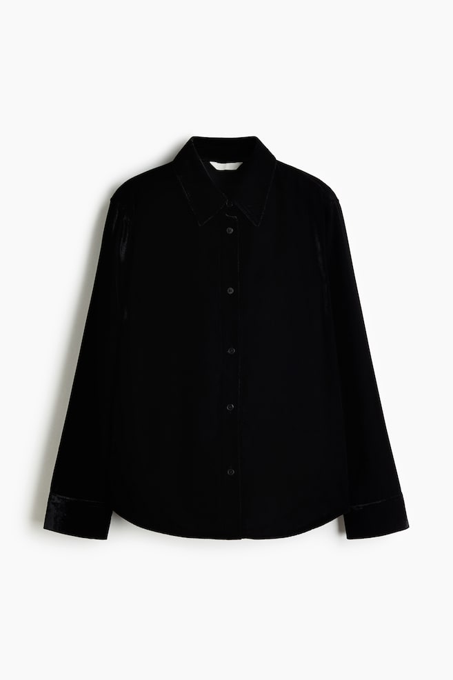 Velvet Shirt - Black - 1