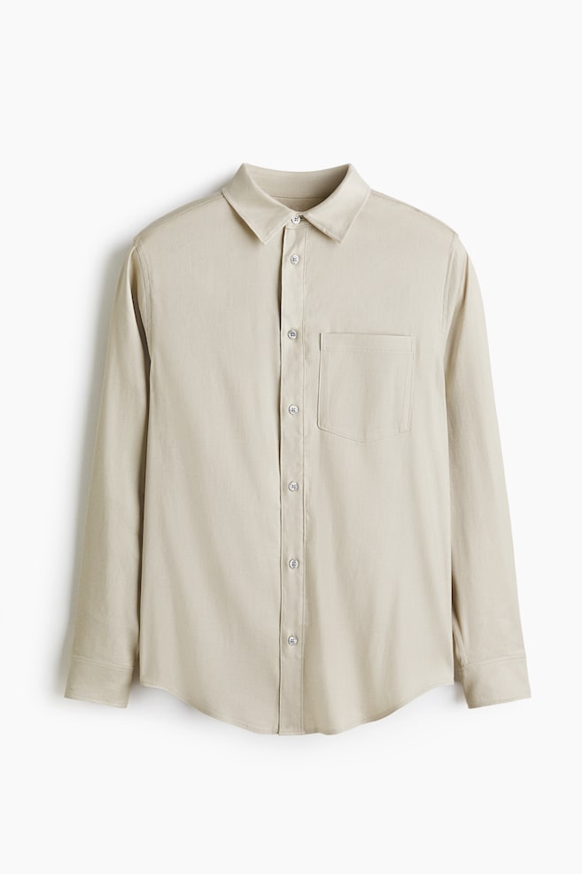Easy-care hemd van linnenmix Regular Fit - Beige/Wit/Zwart - 1