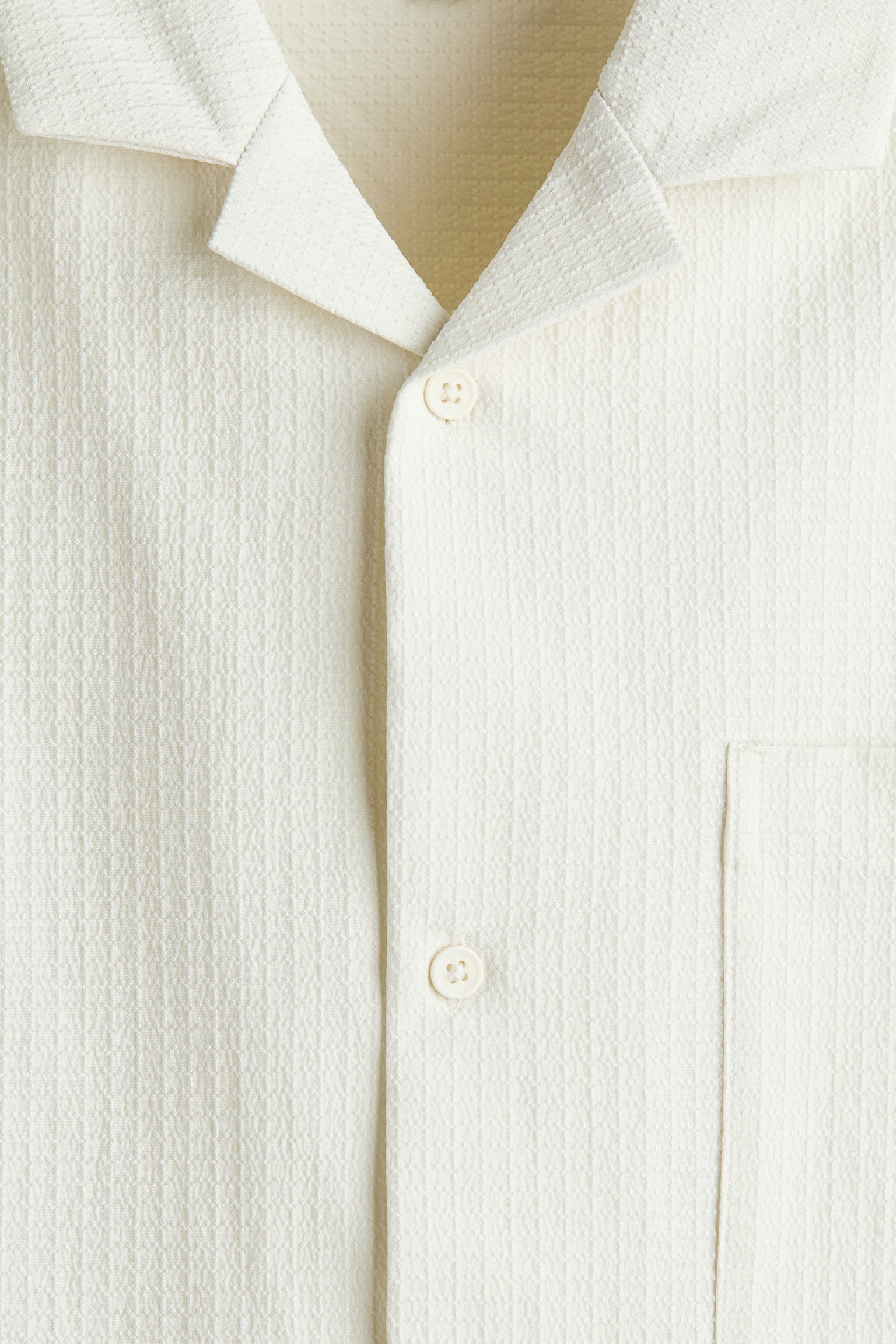 Loose Fit Textured resort shirt - White - 4