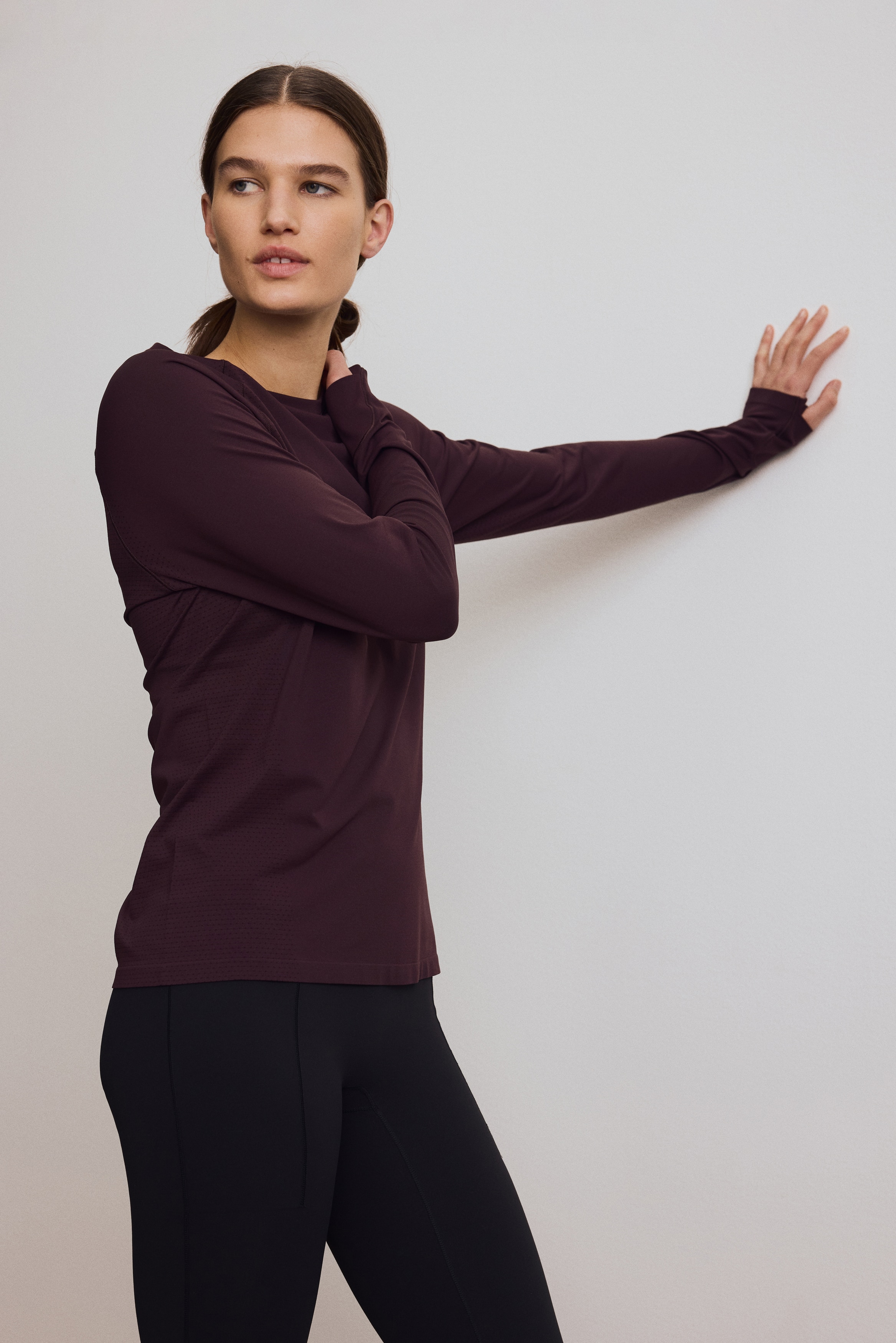 Top de sport Seamless DryMove™ - Violet prune chocolat /Noir
