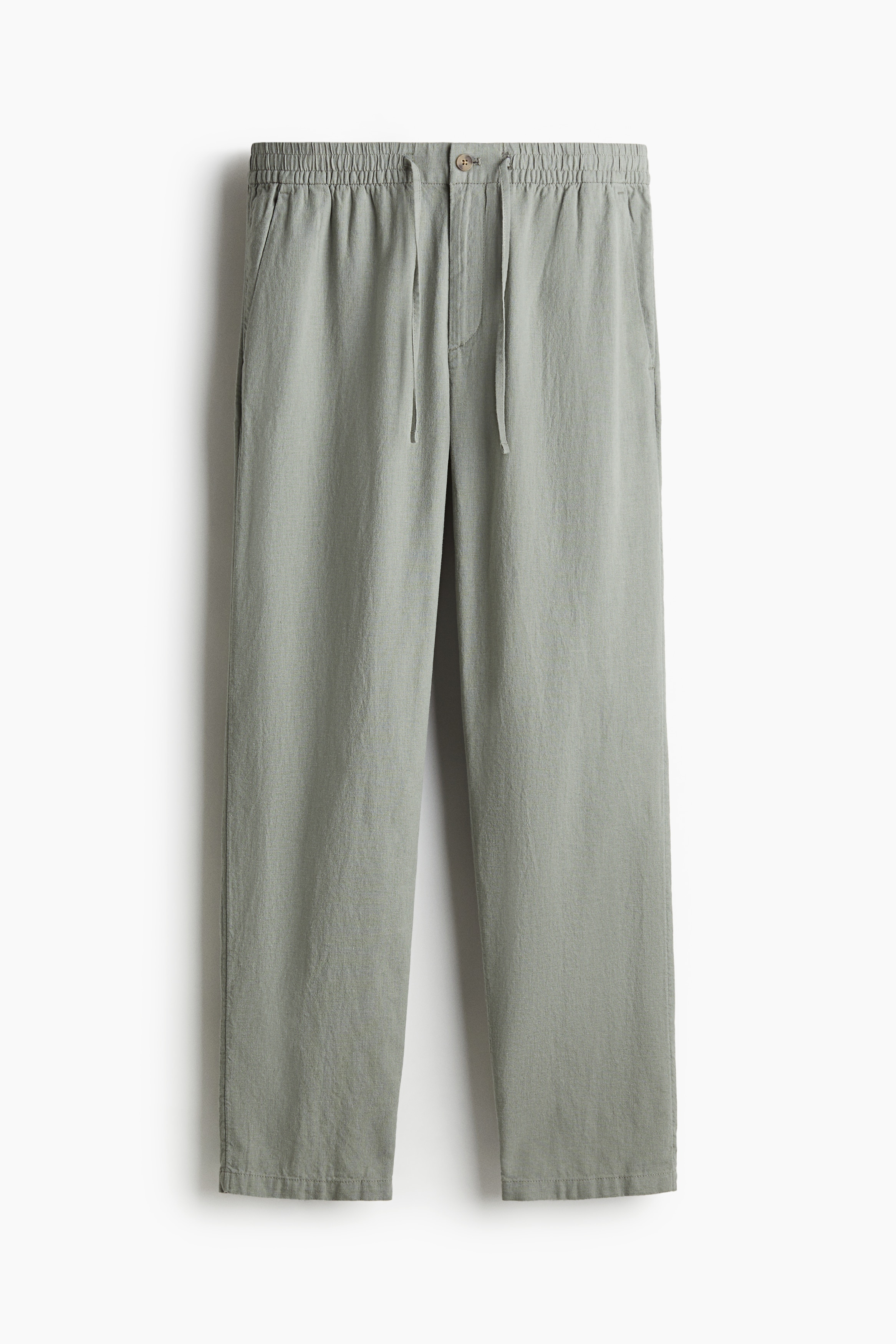 Pantalon Regular Fit en lin mélangé - Vert sauge/Crème/Noir/Blanc/Beige foncé