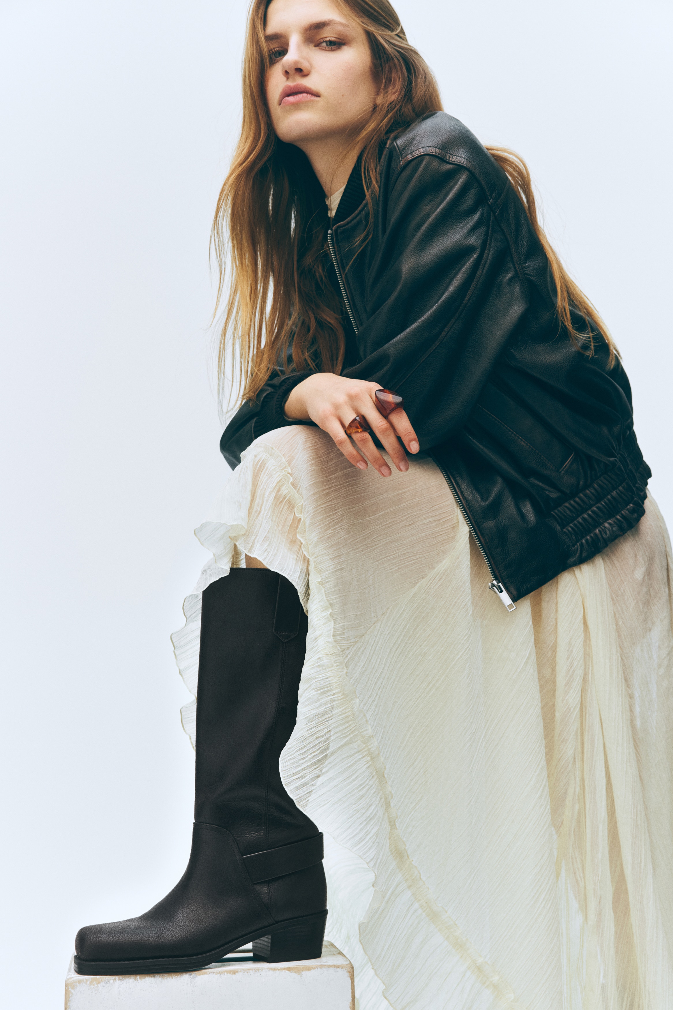 Kozačky ke kolenům - Tmavě hnědá