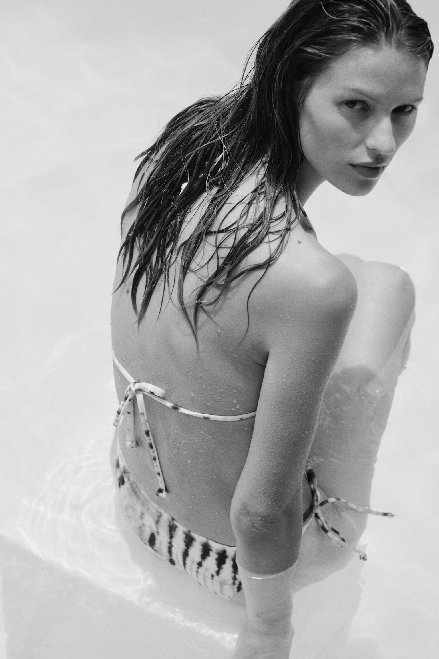 Padded triangle bikini top - Light beige/Tie-dye/Black/Polka dot/White/Black patterned - 5