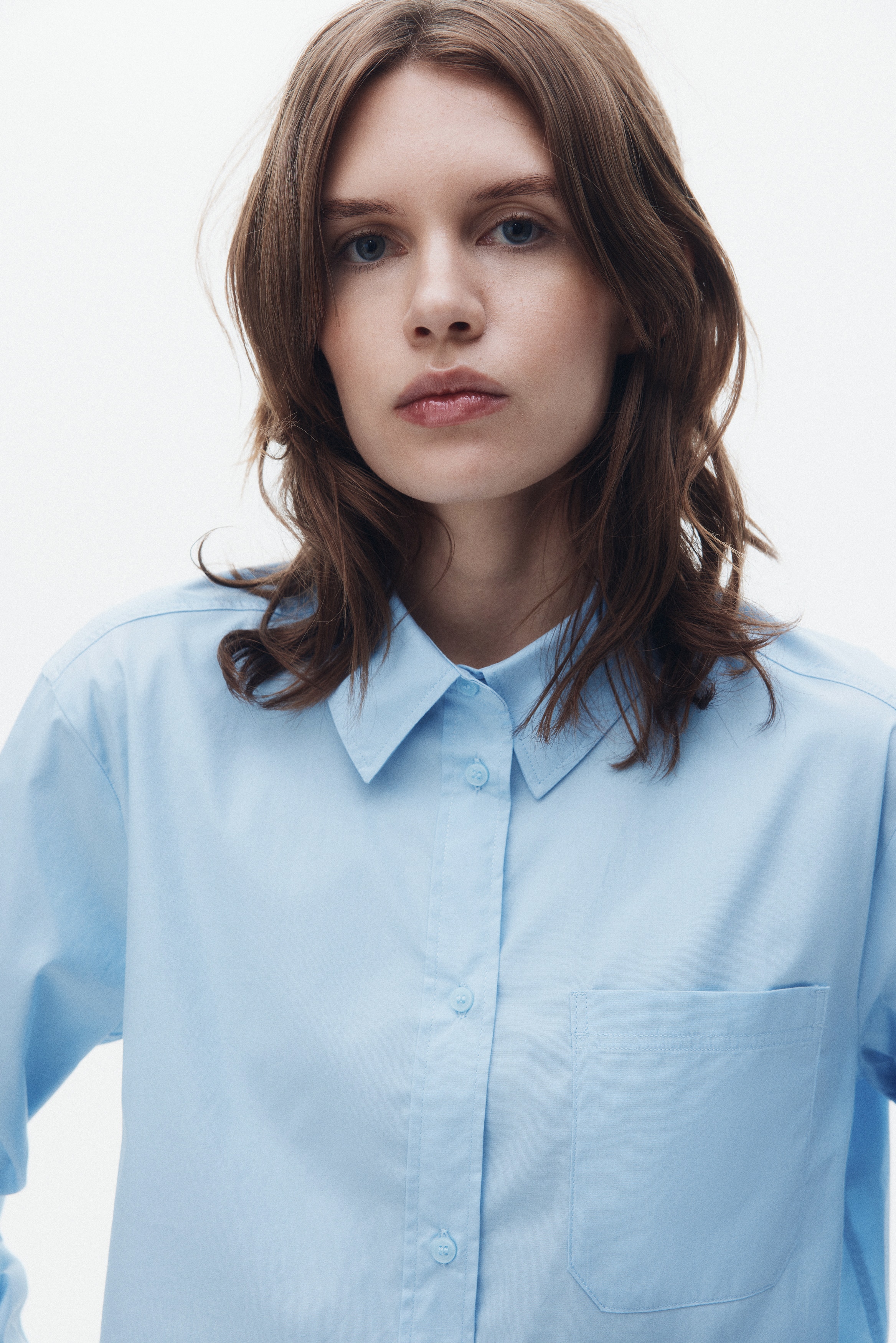 Cropped cotton shirt