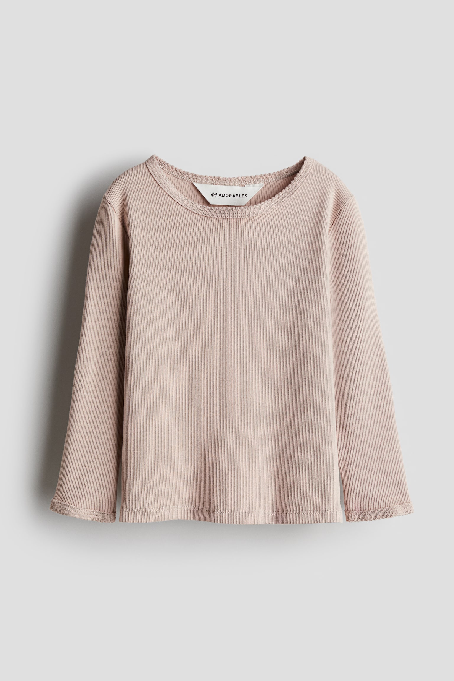 Детский топ H&M Ribbed Cotton, цвет: Светлый бежевый — фото 1