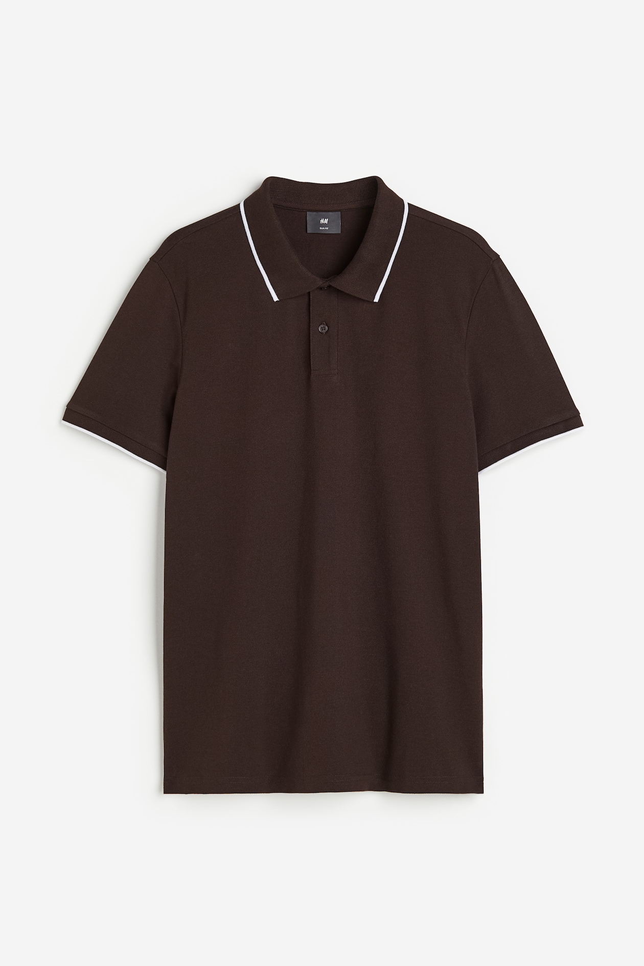 Slim Fit Cotton polo shirt Dark brown Men H&M PH