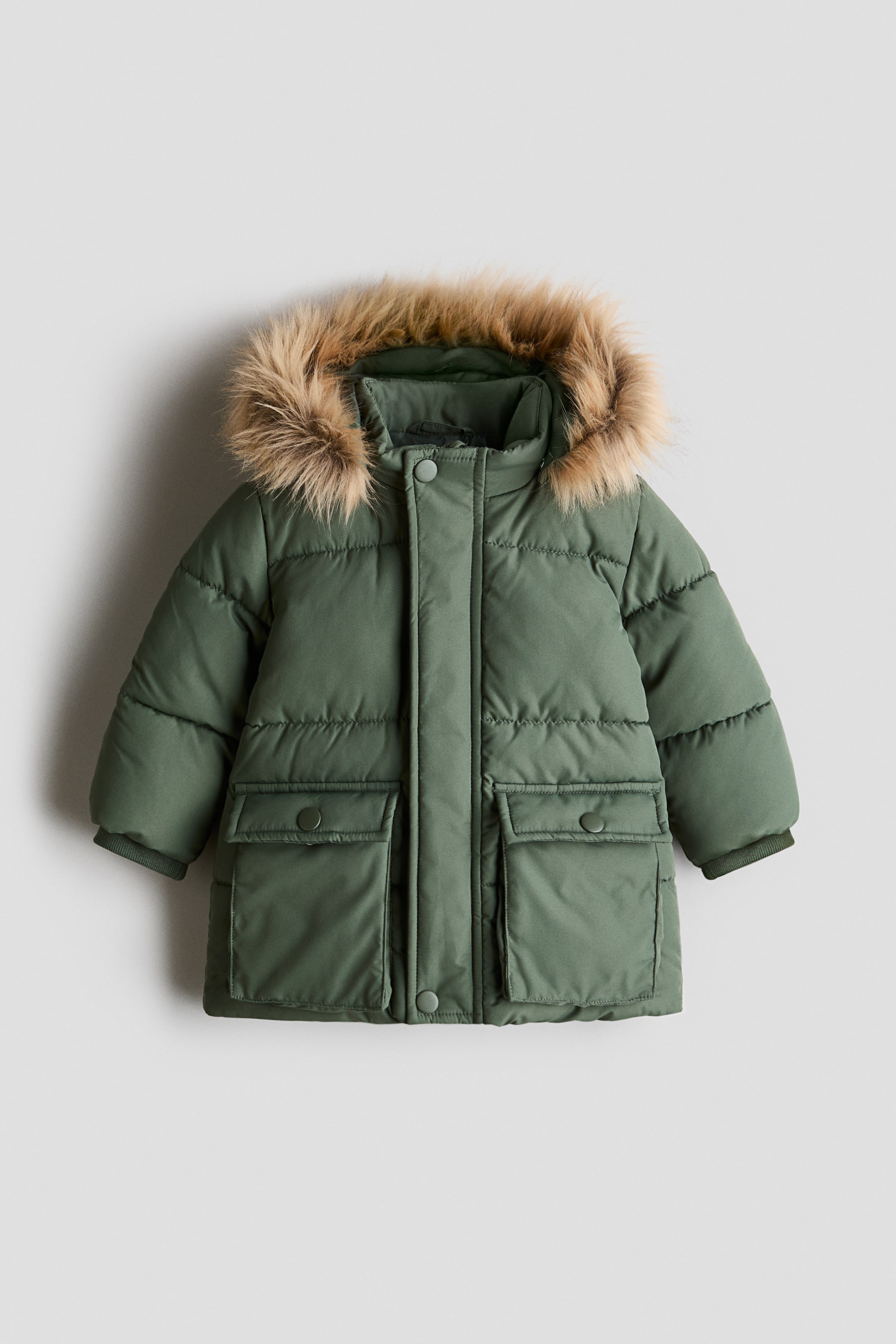 View larger image: Padded parka - Khaki green - Kids | H&M 1