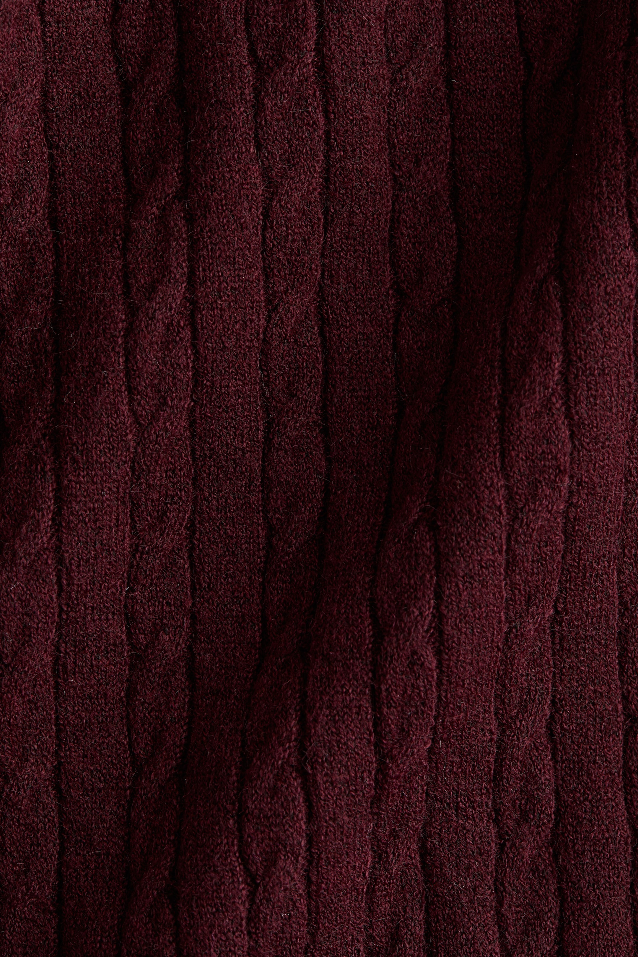 Grotere afbeelding bekijken: Gebreide kabeltrui - Bordeauxrood - DAMES | H&M NL 6