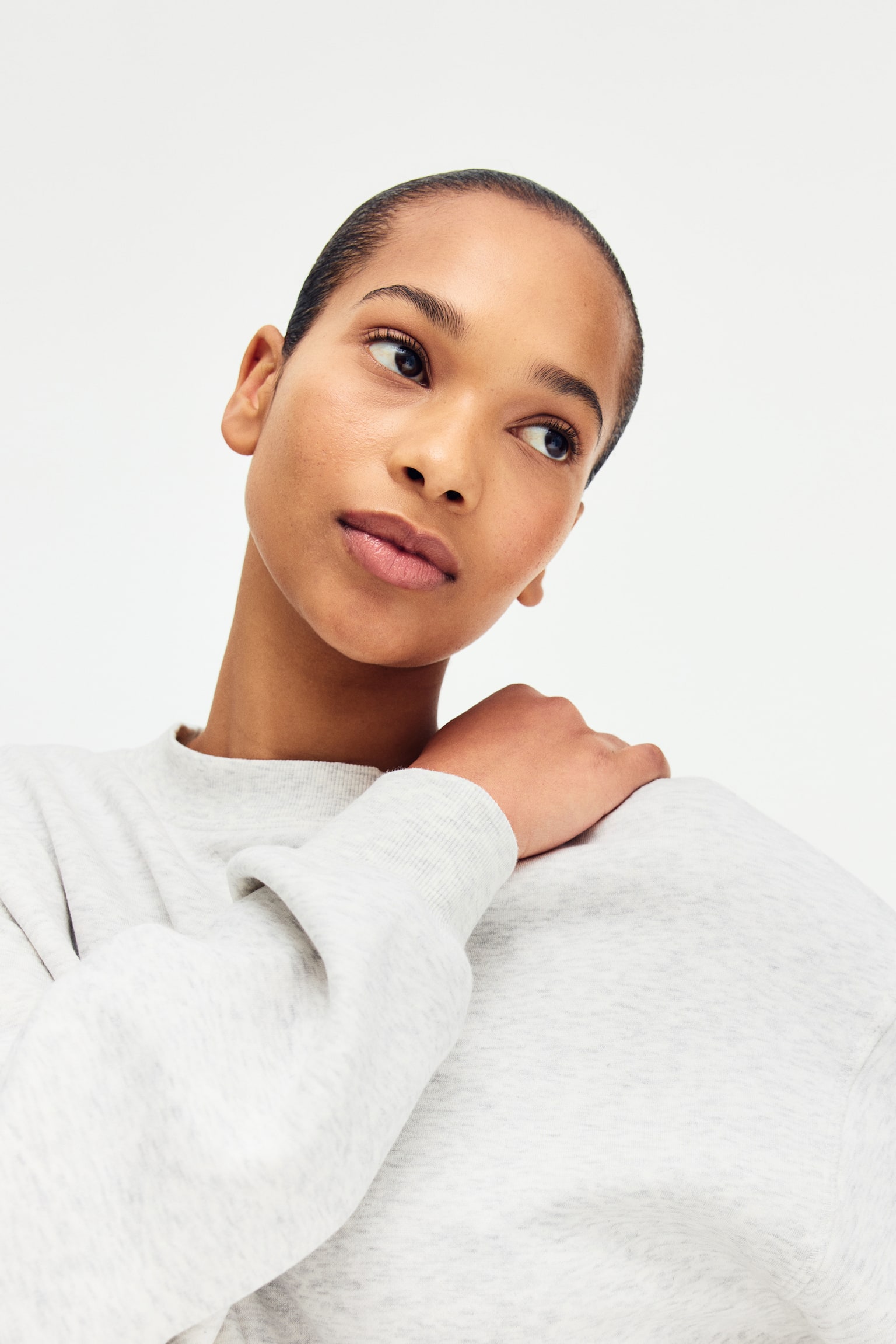 Oversized sweatshirt - Light grey marl/Black/Light beige/Burgundy - 3