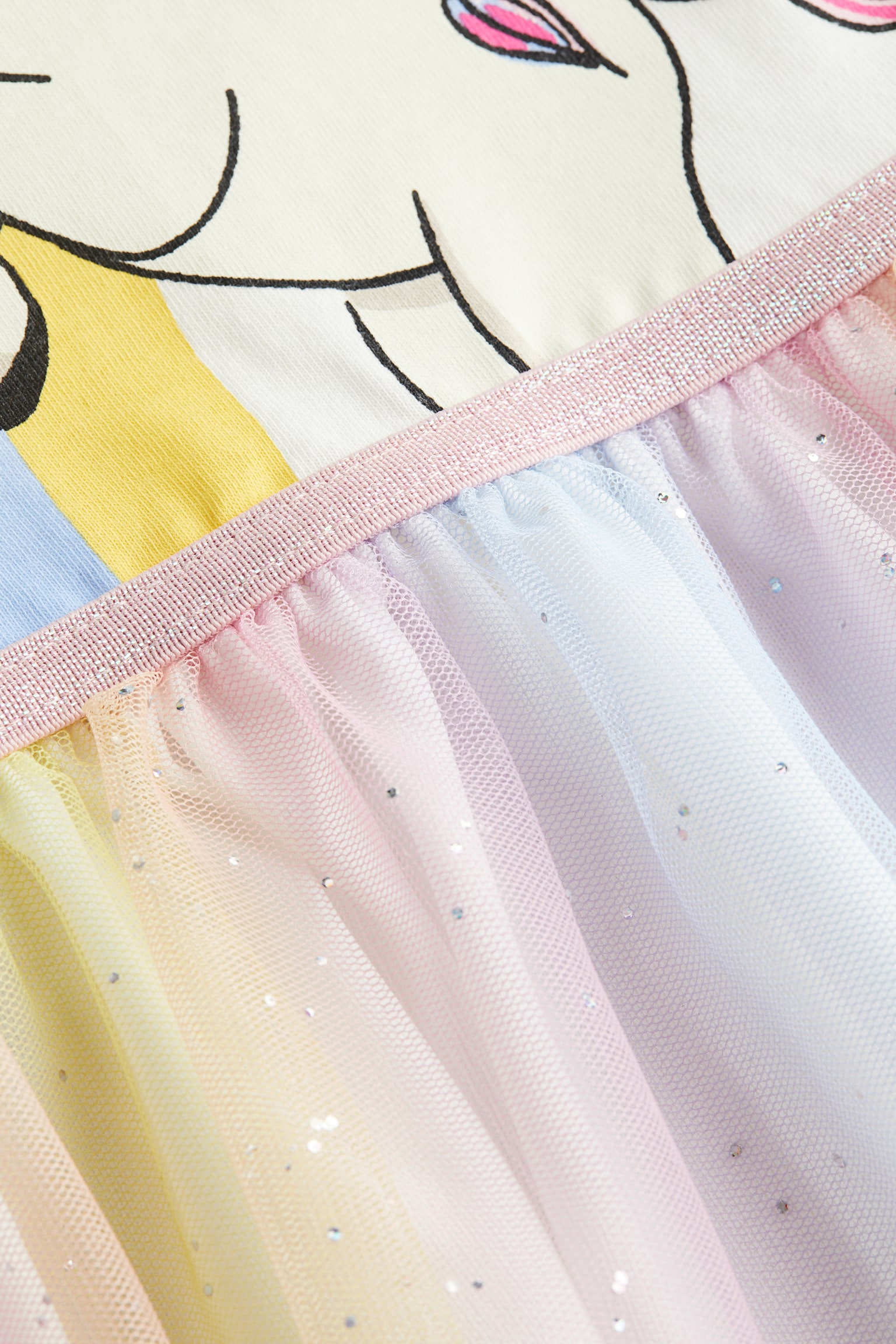 Tulle-skirt jersey dress - White/Unicorn/Light purple/Swan/Powder pink - 2