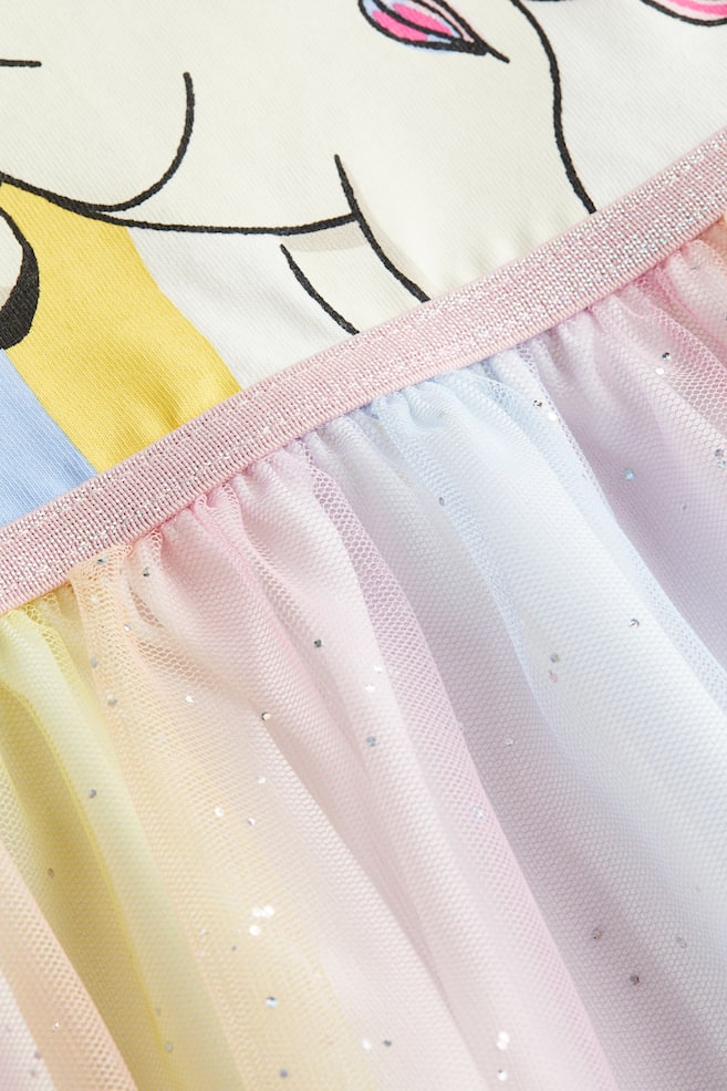 Tulle-skirt jersey dress - White/Unicorn/White/Unicorn/Powder pink/Light pink/Kitten/dc/dc - 3