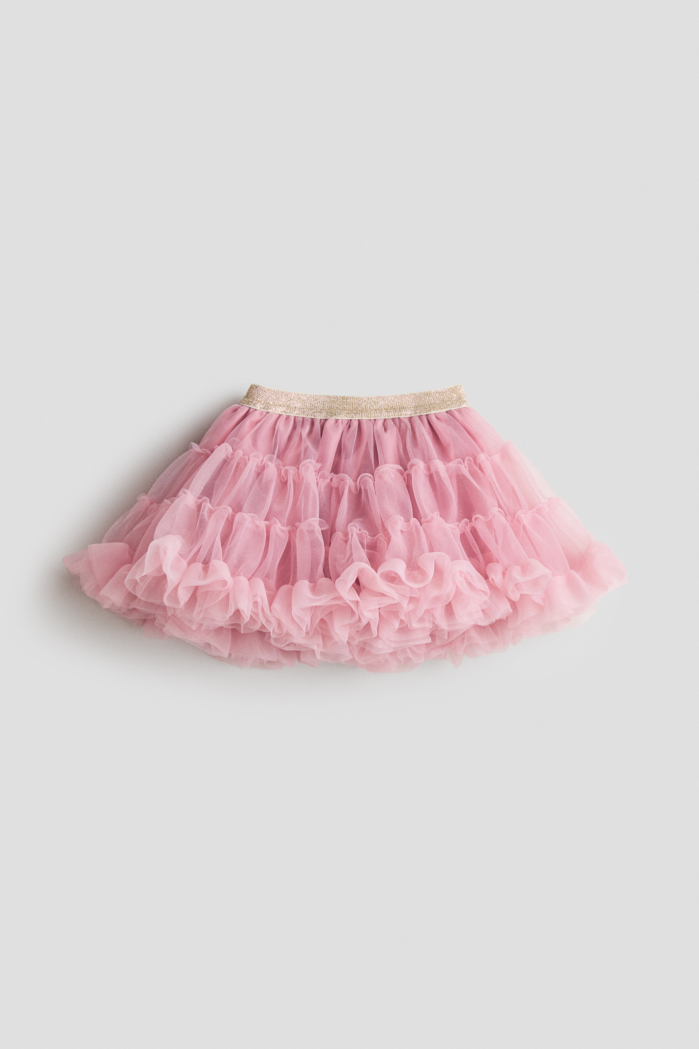Gonna a balze in tulle - Rosa/Beige chiaro