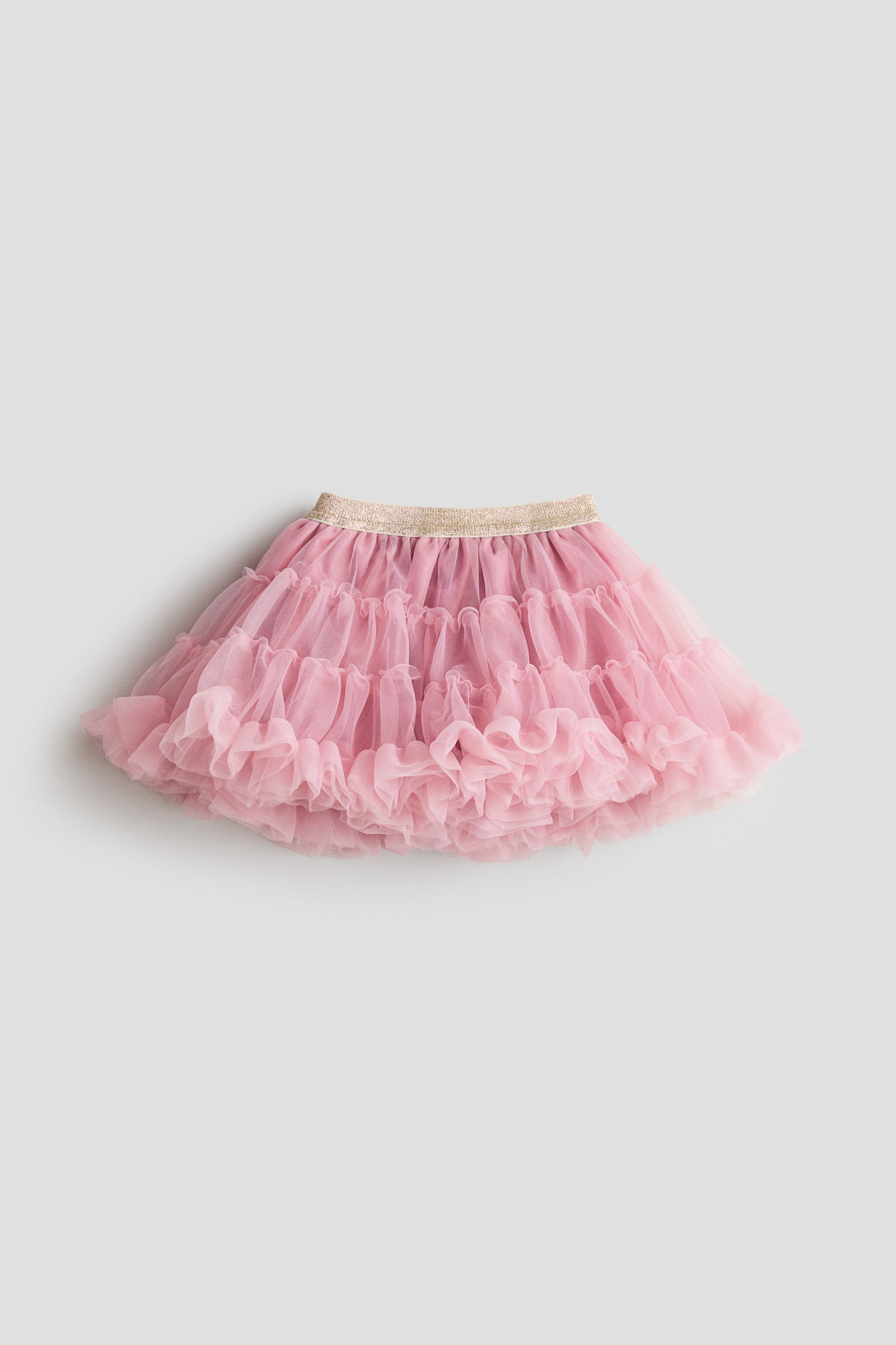 Tiered tulle skirt - Pink/Light beige - 2
