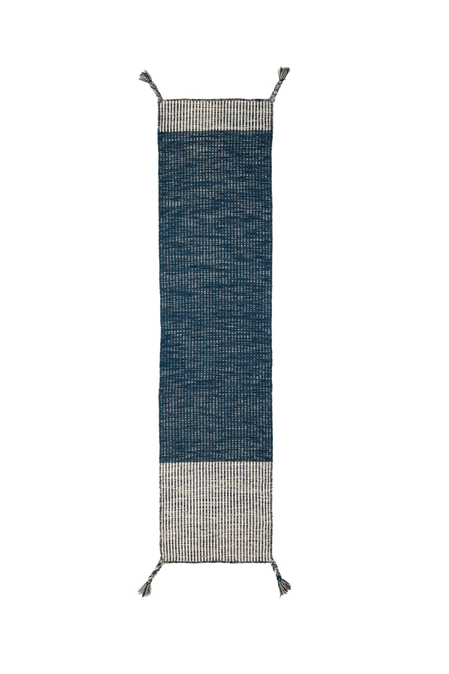 Tapis De Couloir En Laine Mélangée Indira - Bleu - 1