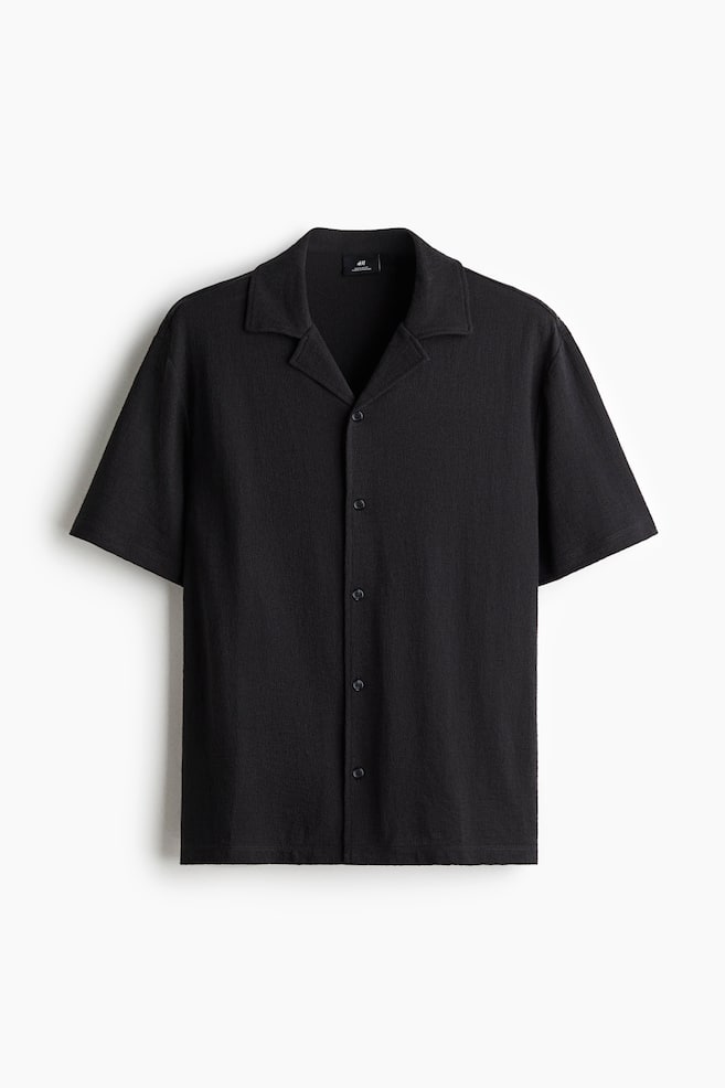 Regular-Fit Jersey Resort Shirt - Black/White/Dark khaki green - 1