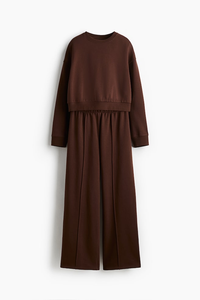 2-piece sweatshirt set - Dark brown/Burgundy/Black/Dark green - 1