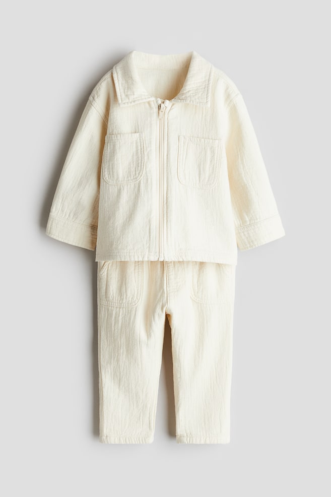 2-piece cotton set - Cream - 1