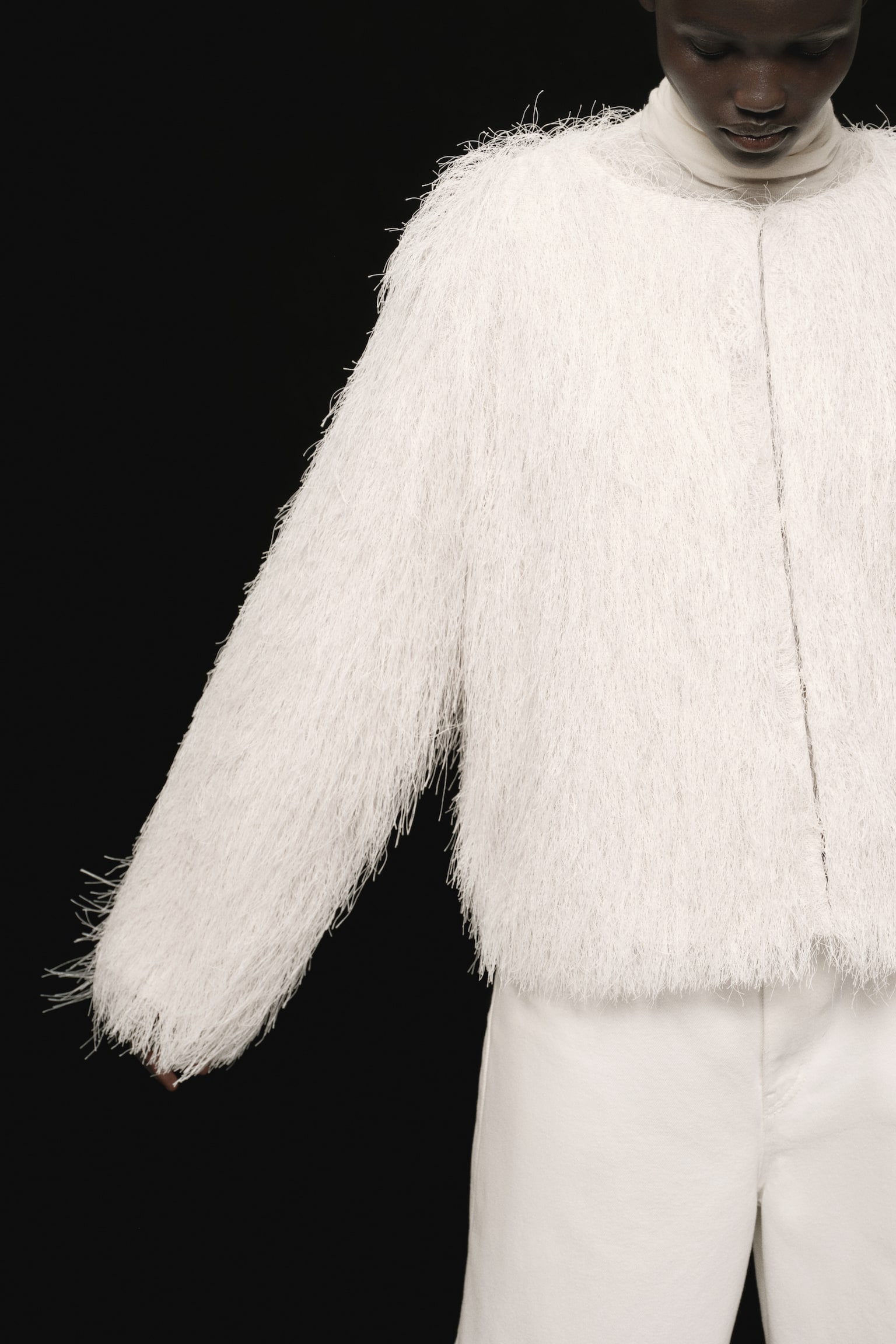 Saco con flecos - Crema/Rosa tenue - 2