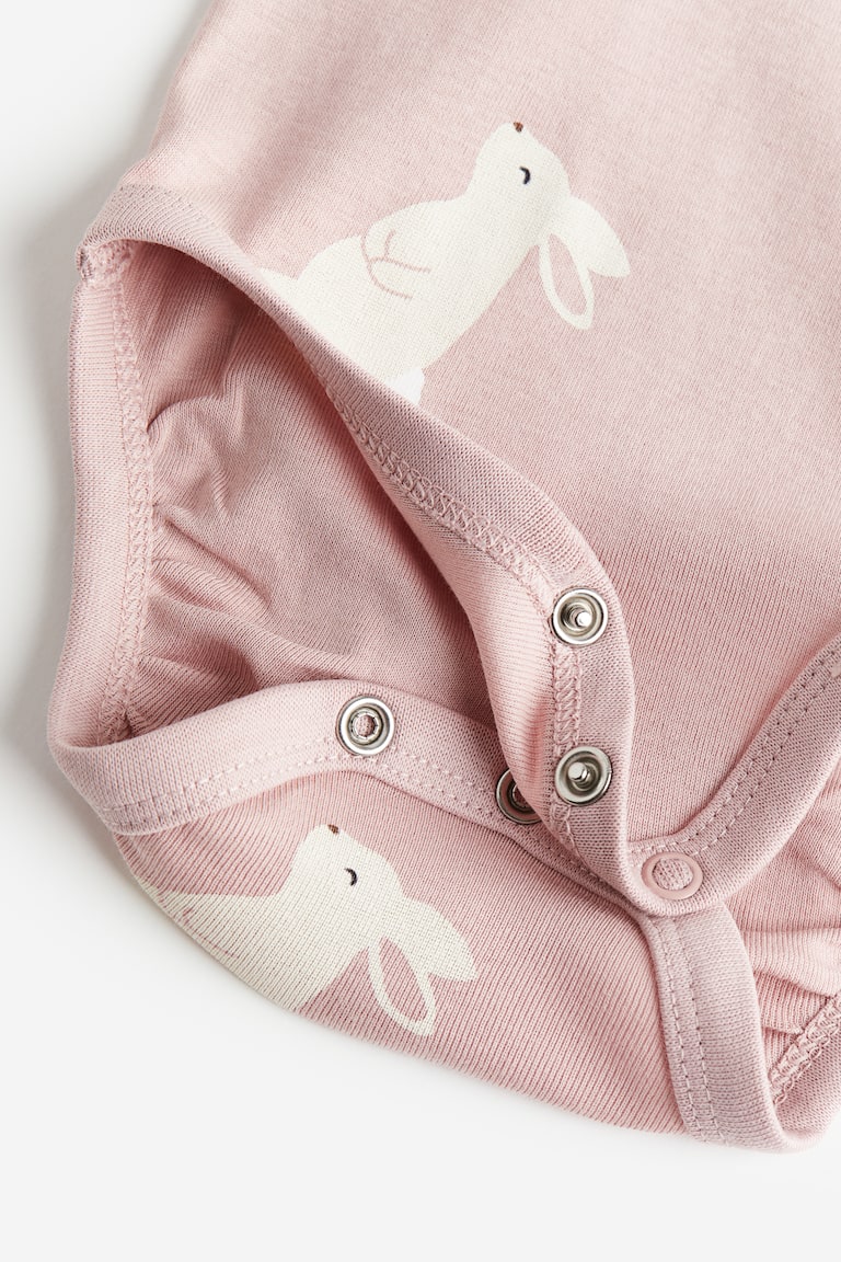 Hm Door Rabbit Pink/rabbits Long-sleeved Bodysuit for kids | H&M CA