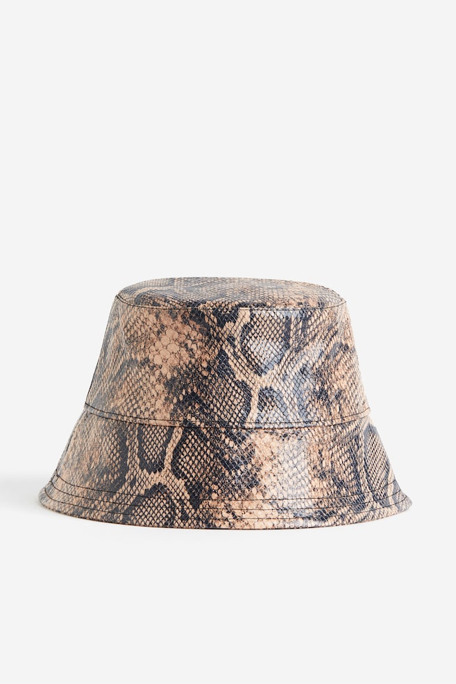 Bucket Hat - Beige/Schlangenmuster - 1