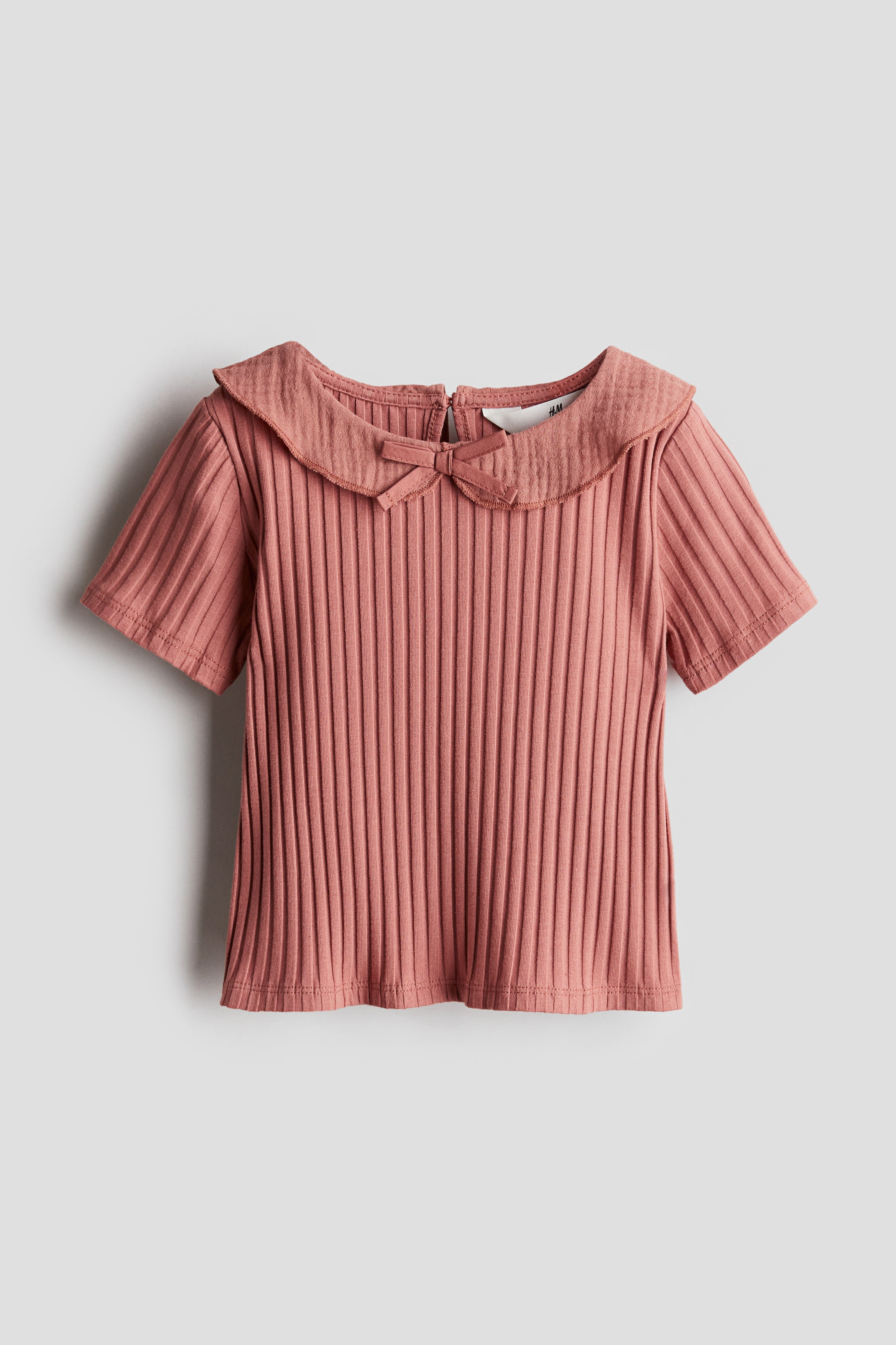 Rib-knit Top with Collar