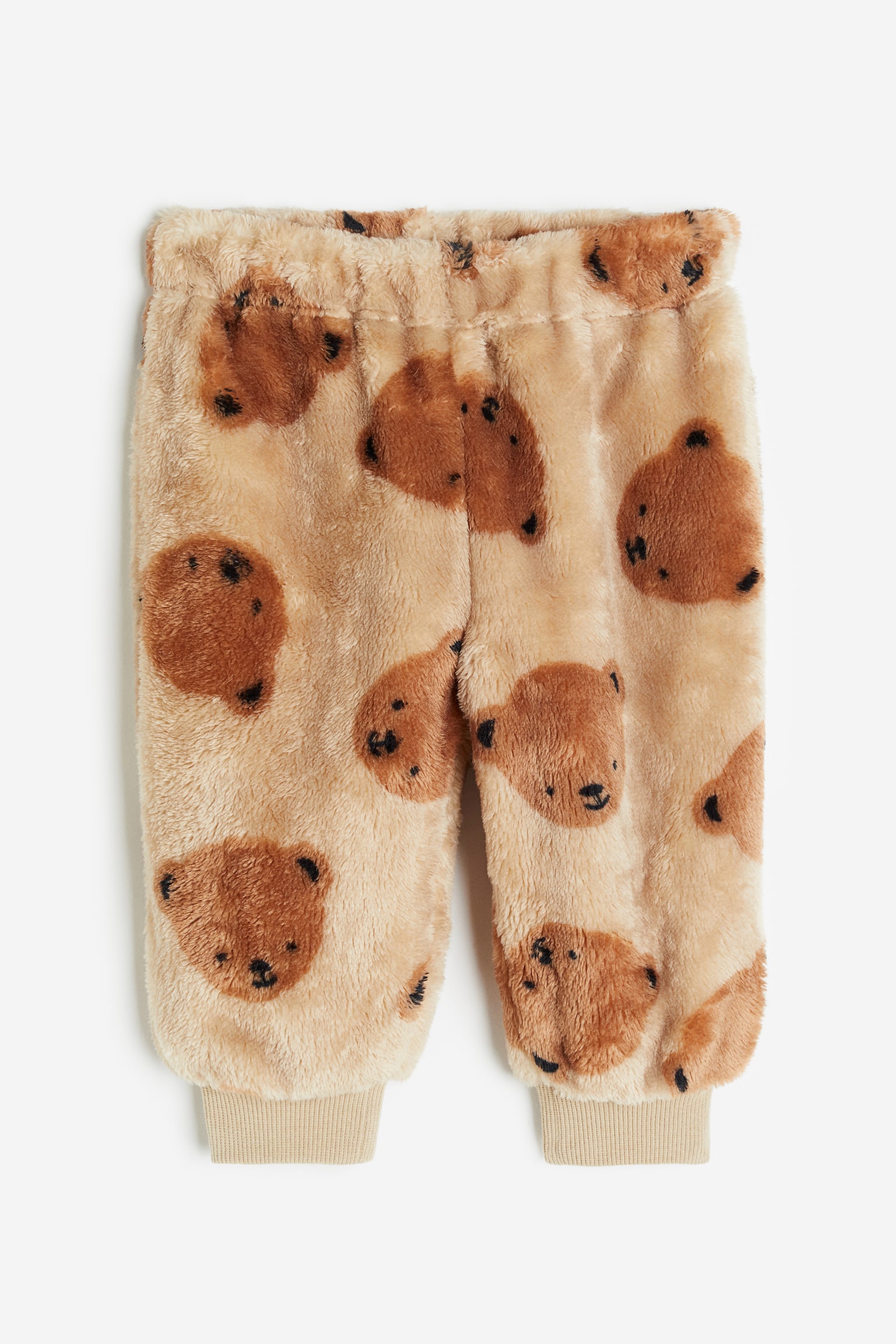 Pile Fleece Joggers - Beige/Bears - 1