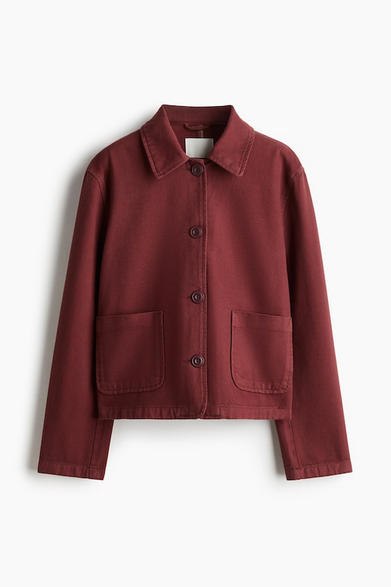 Женские куртки H&M Twill Jacket with Collar