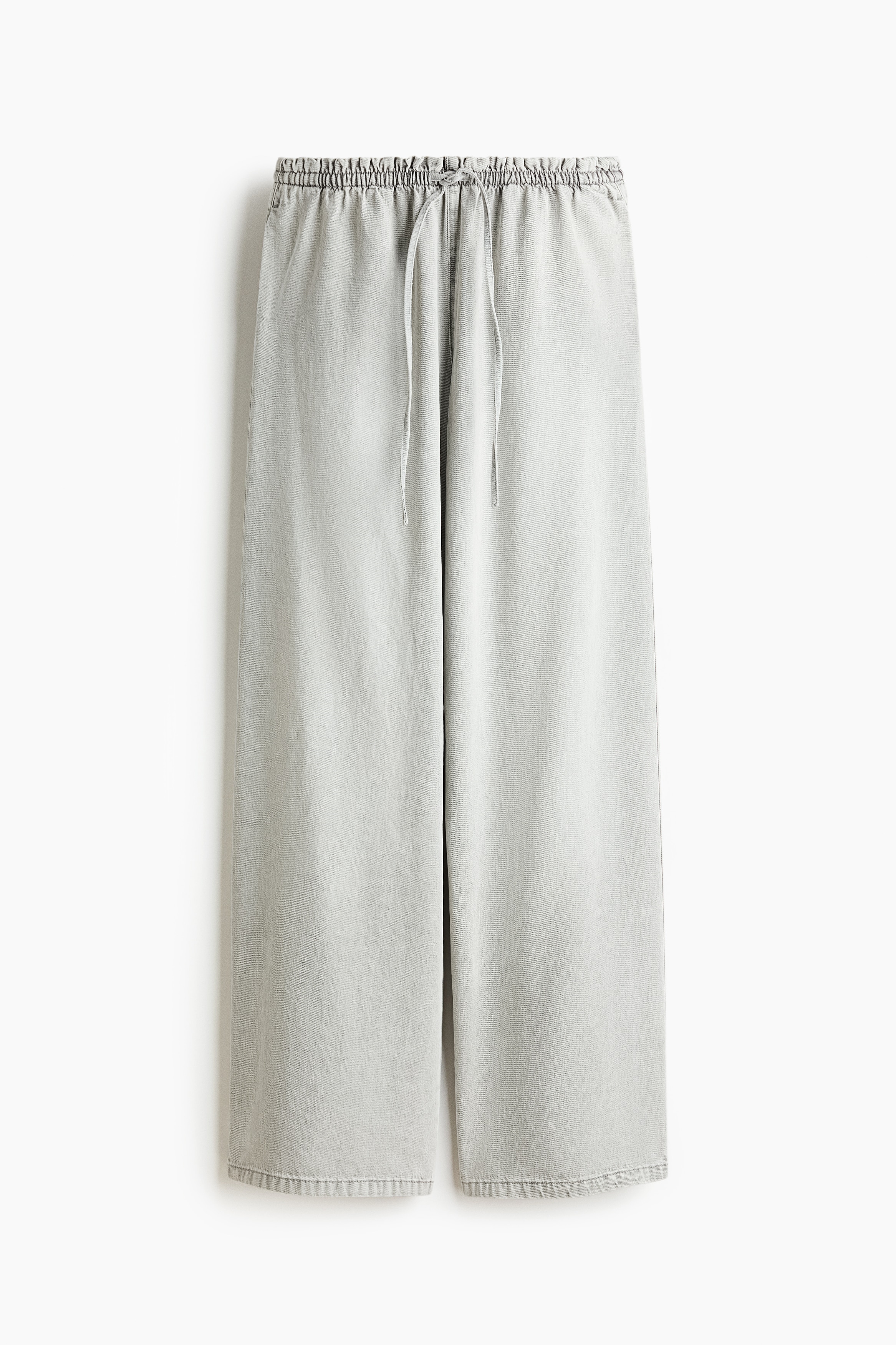 Pantalon en denim à taille élastique - Gris clair/Bleu denim
