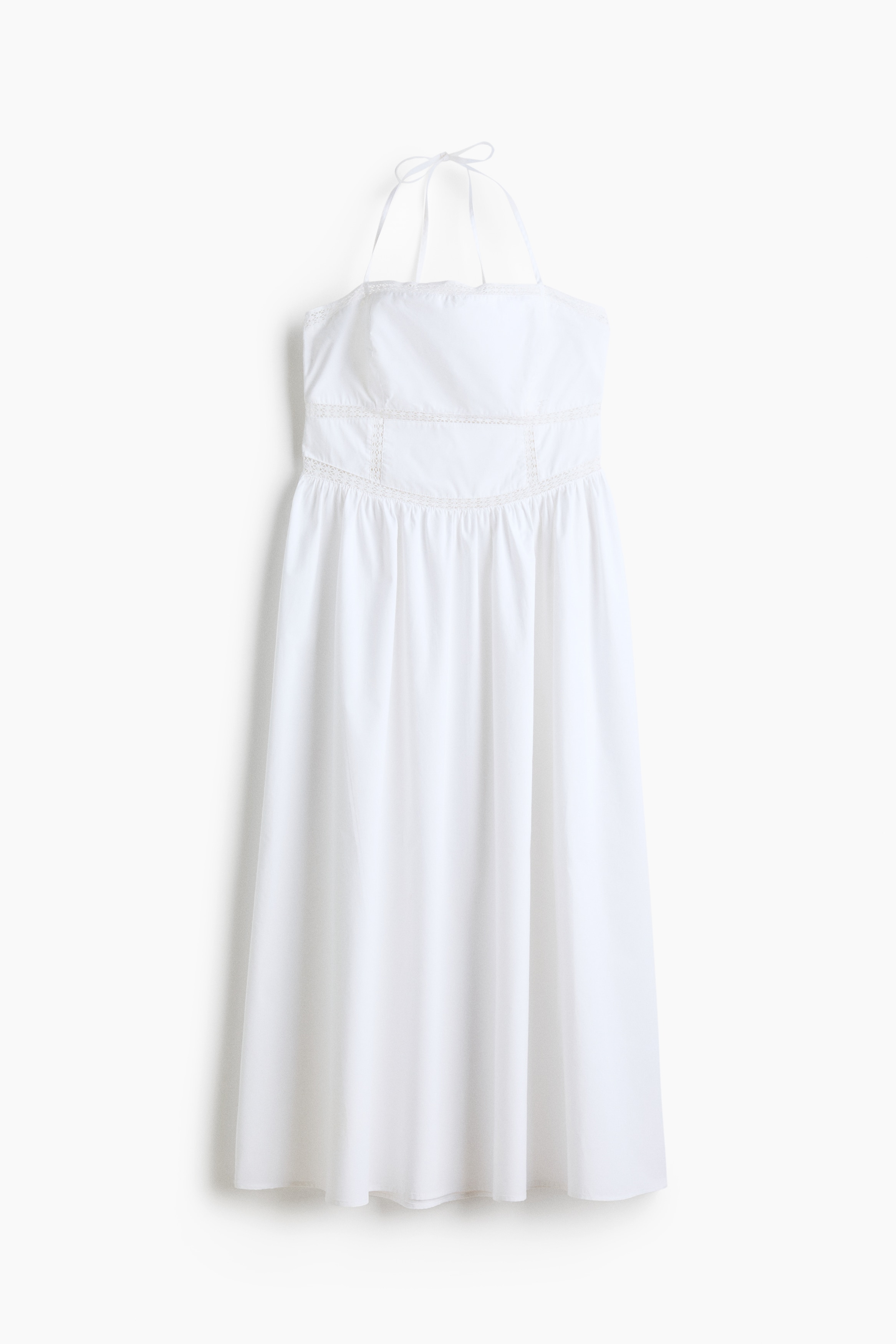 Tie-strap cotton dress - White