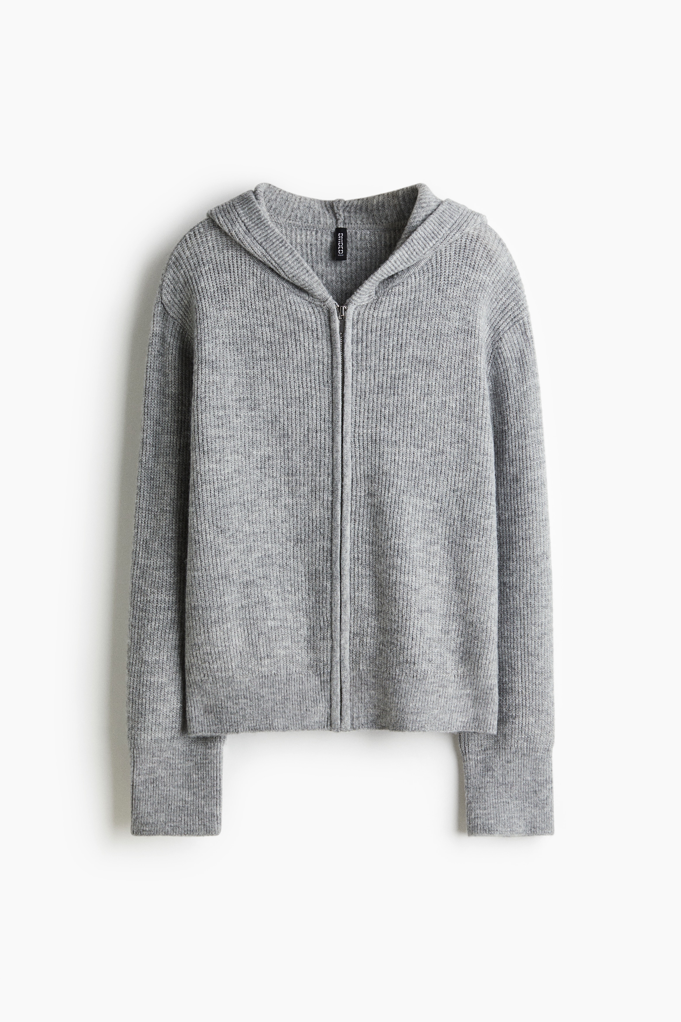 Džemper sa rajsferšlusom i kapuljačom - Sivi lapor