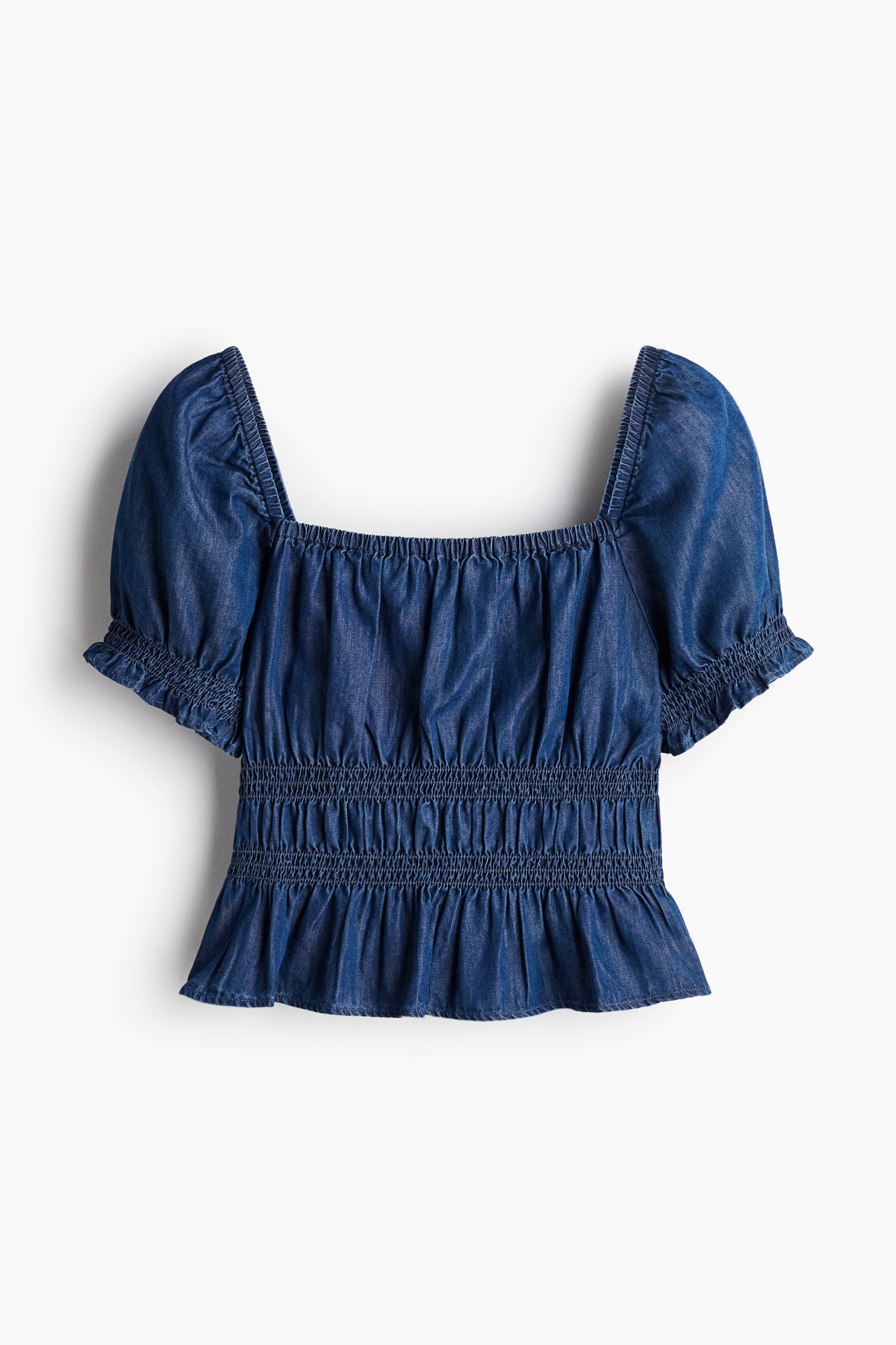 Smocked blouse - Denim blue/Denim blue