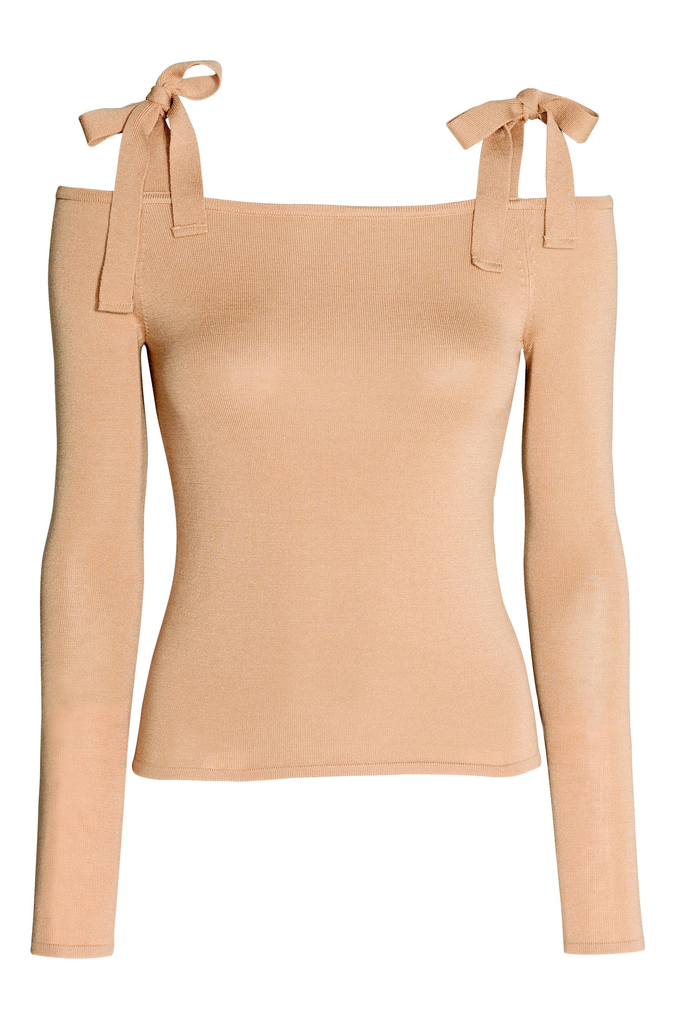 View larger image: Cold shoulder top - Beige - Ladies | H&M GB 1