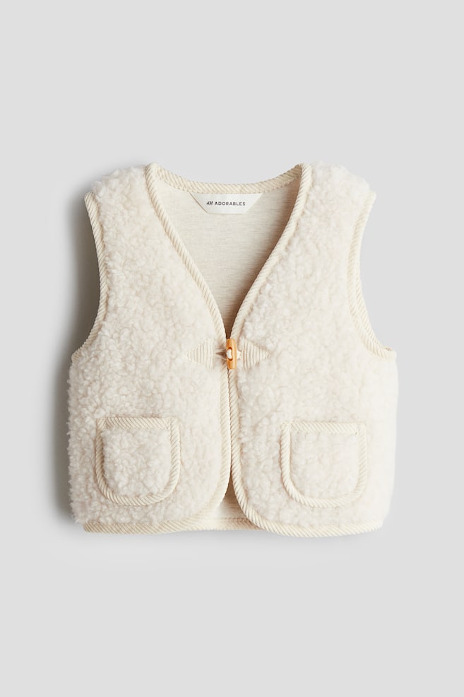 Veste sans manches en tissu Teddy bear - Blanc - 1
